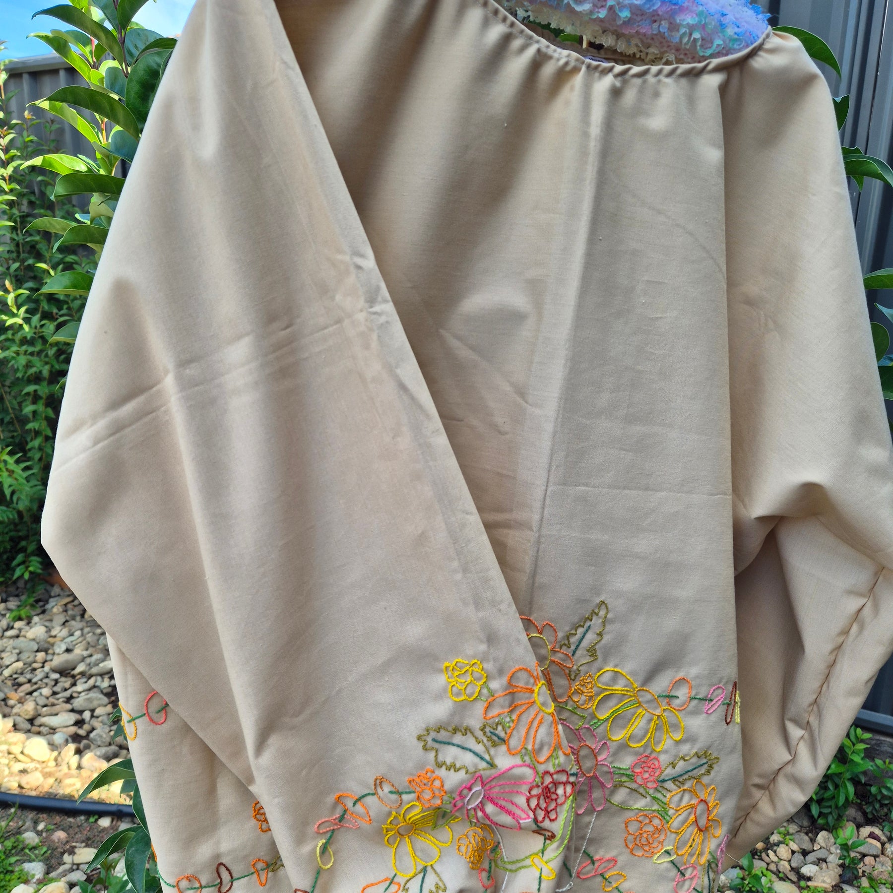 Upcycled Vintage Tablecloth top. Long sleeve.