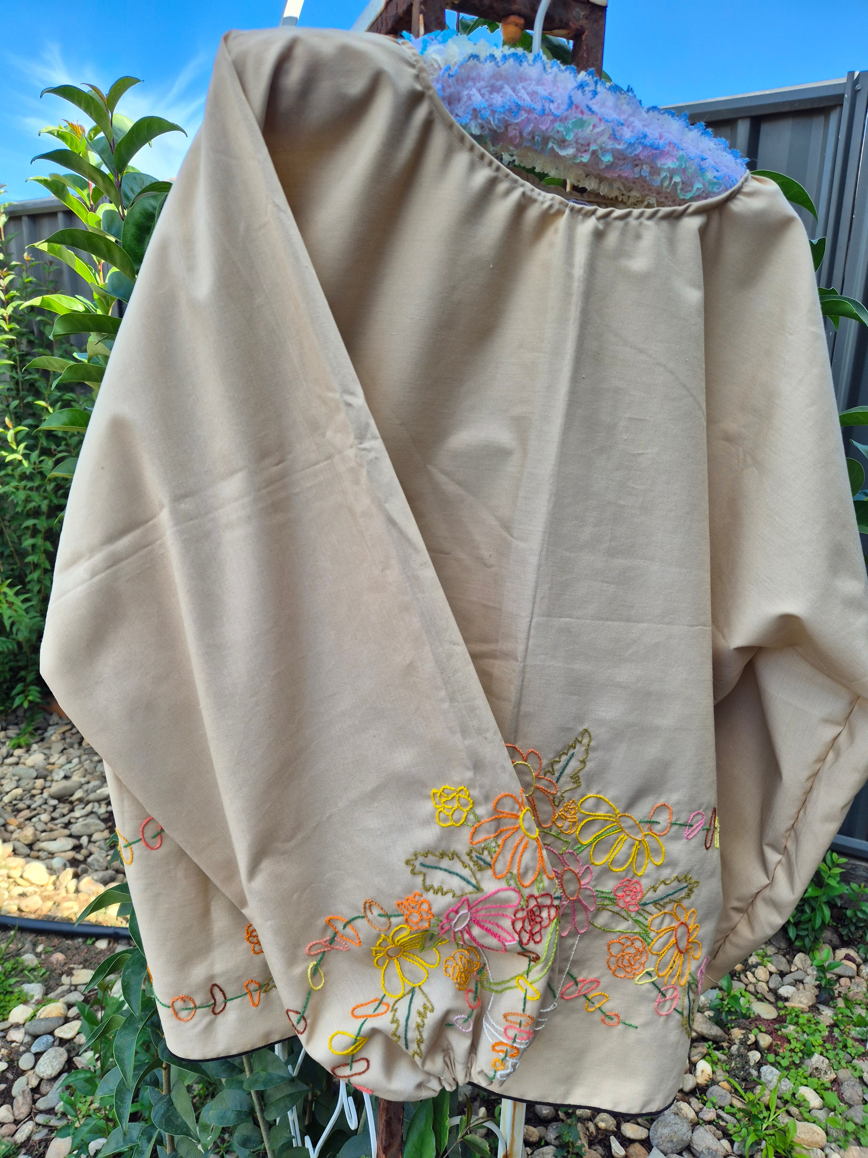 Upcycled Vintage Tablecloth top. Long sleeve.