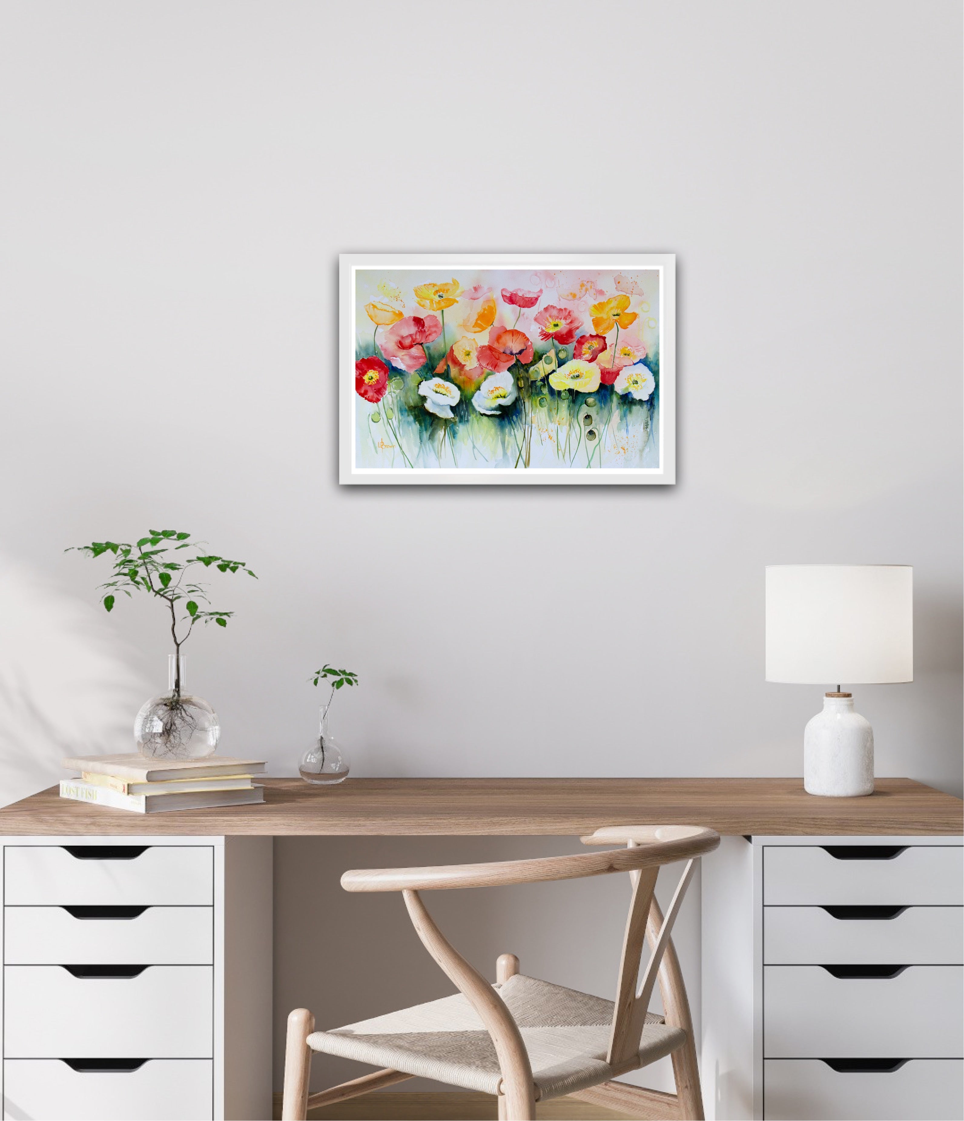 Colourful Poppies A3 Fine Art Print