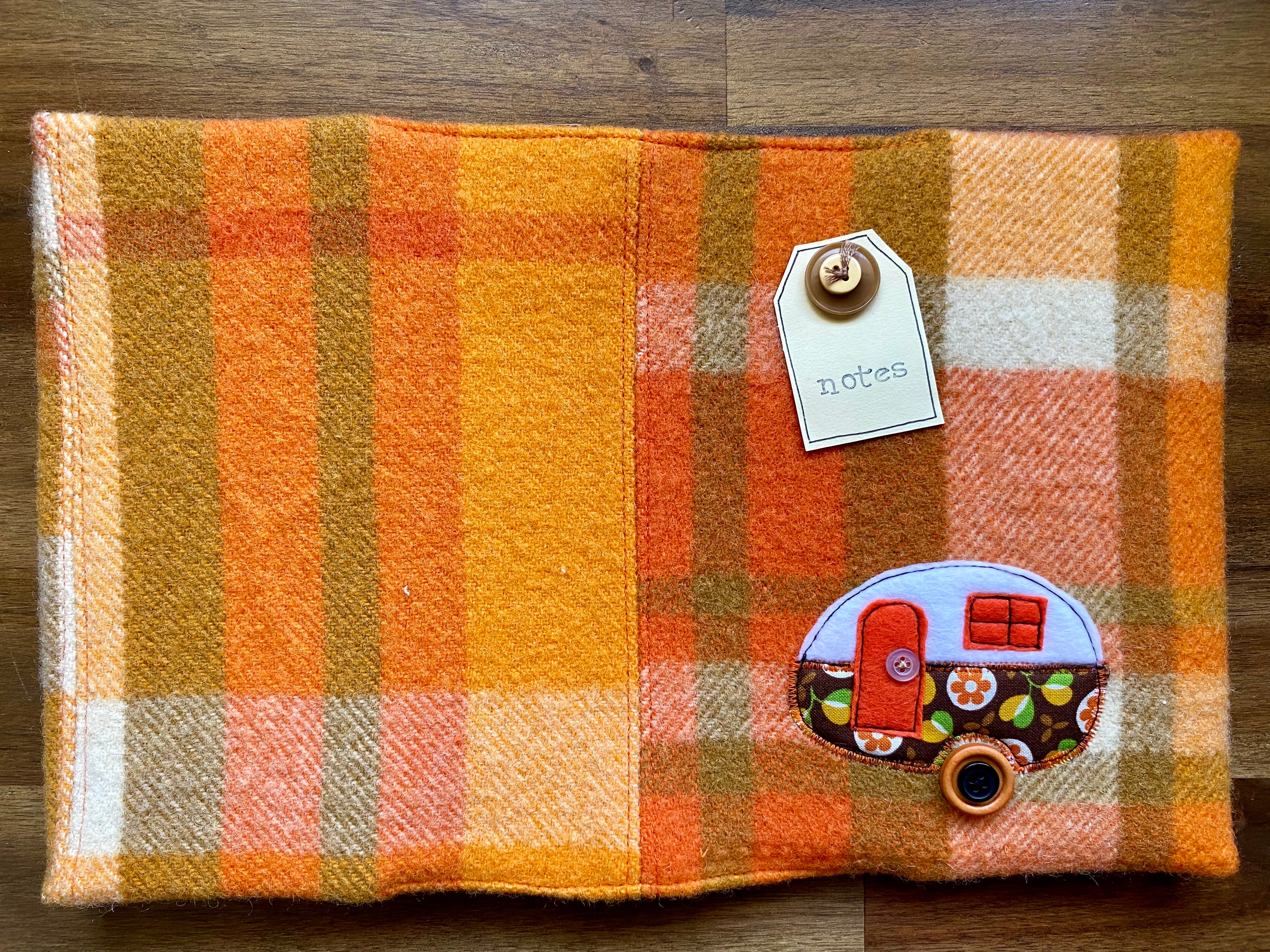 A5 Upcycled Notebook Vintage Caravan - Orange