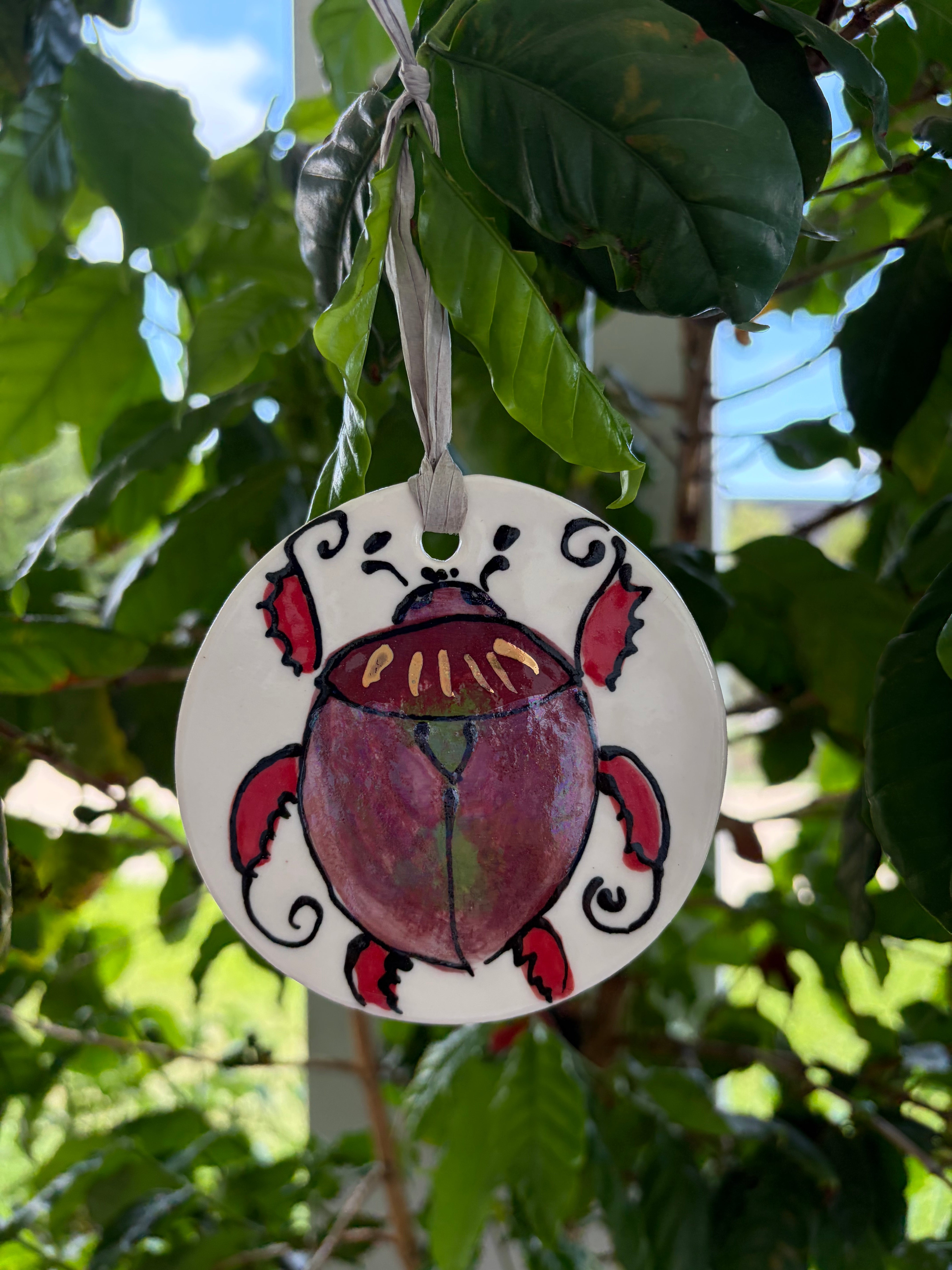 Australian Christmas Ceramic, Hand Painted Ornaments - Prawns and Christmas Beetles 2025