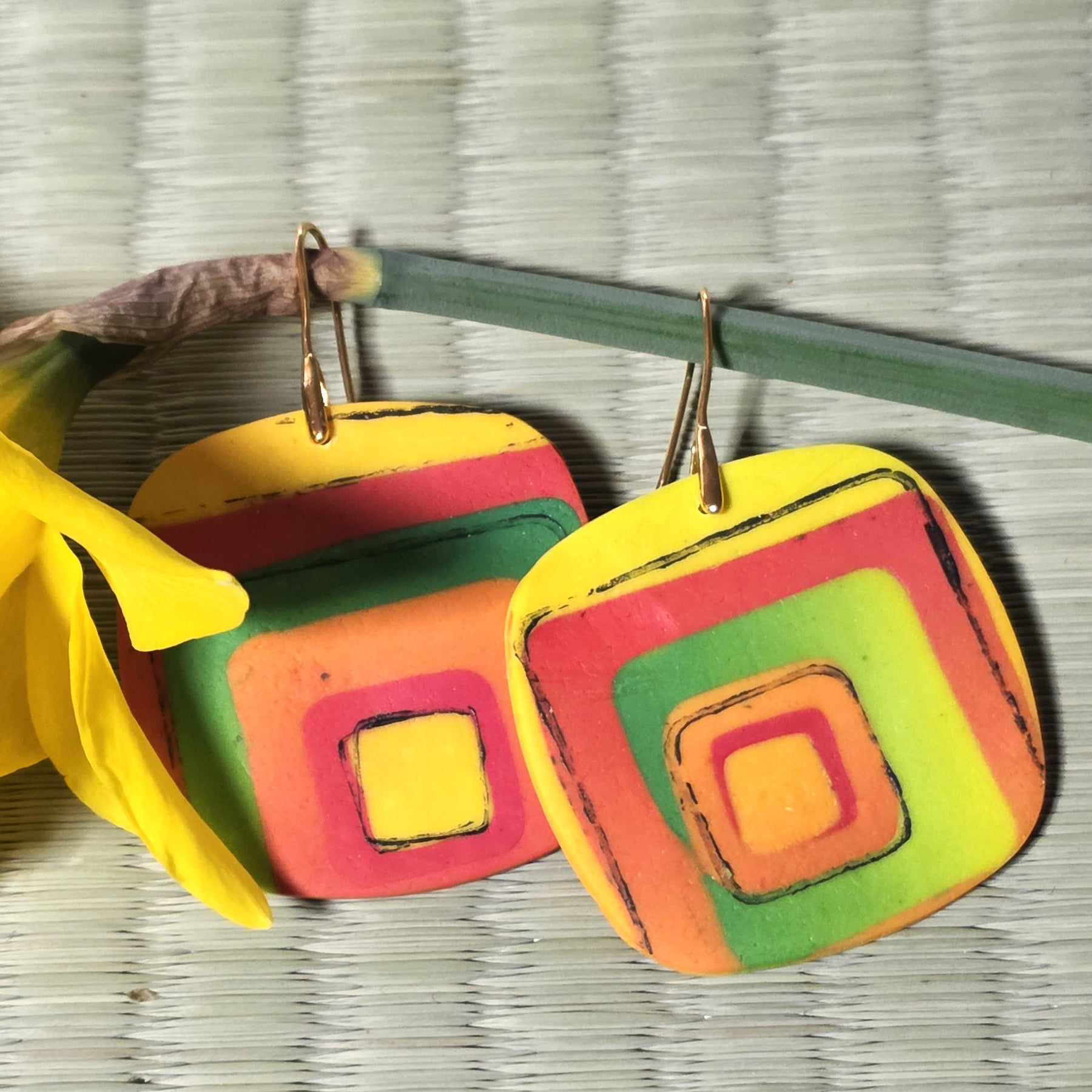 Bright Polymer Clay Earrings