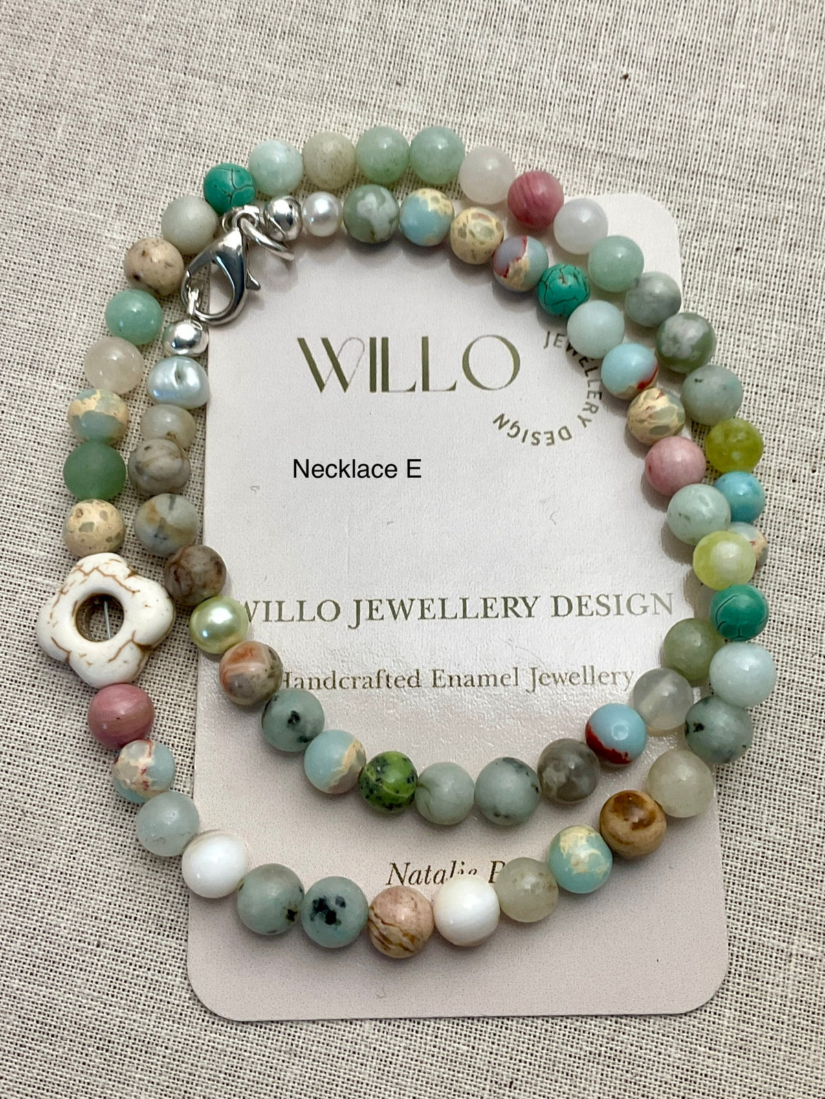 Beaded gemstone necklaces. Assorted
