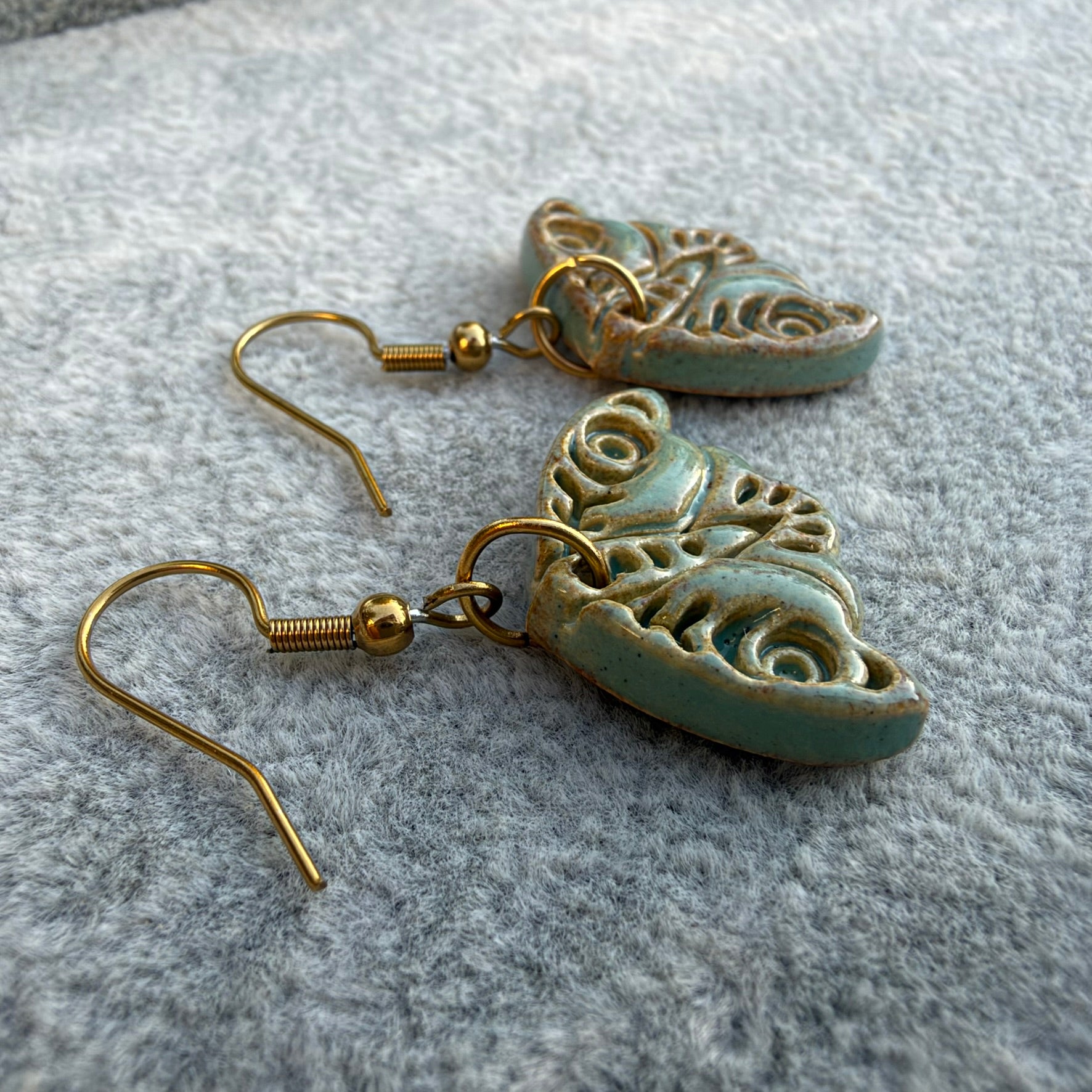 Earrings Bohemian Ceramic Moth Dangles