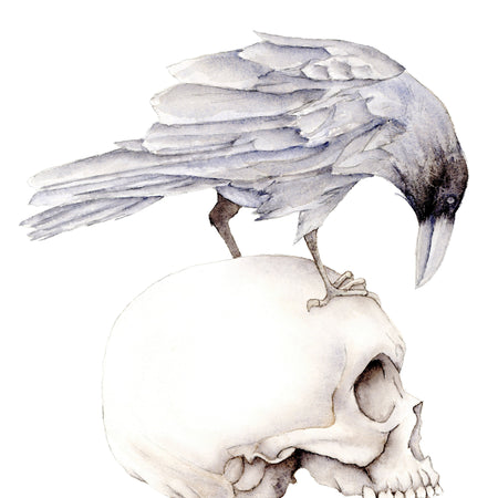 NEVERMORE ARCHIVAL WATERCOLOUR 5X7 PRINT - TANGLED ROSE ART