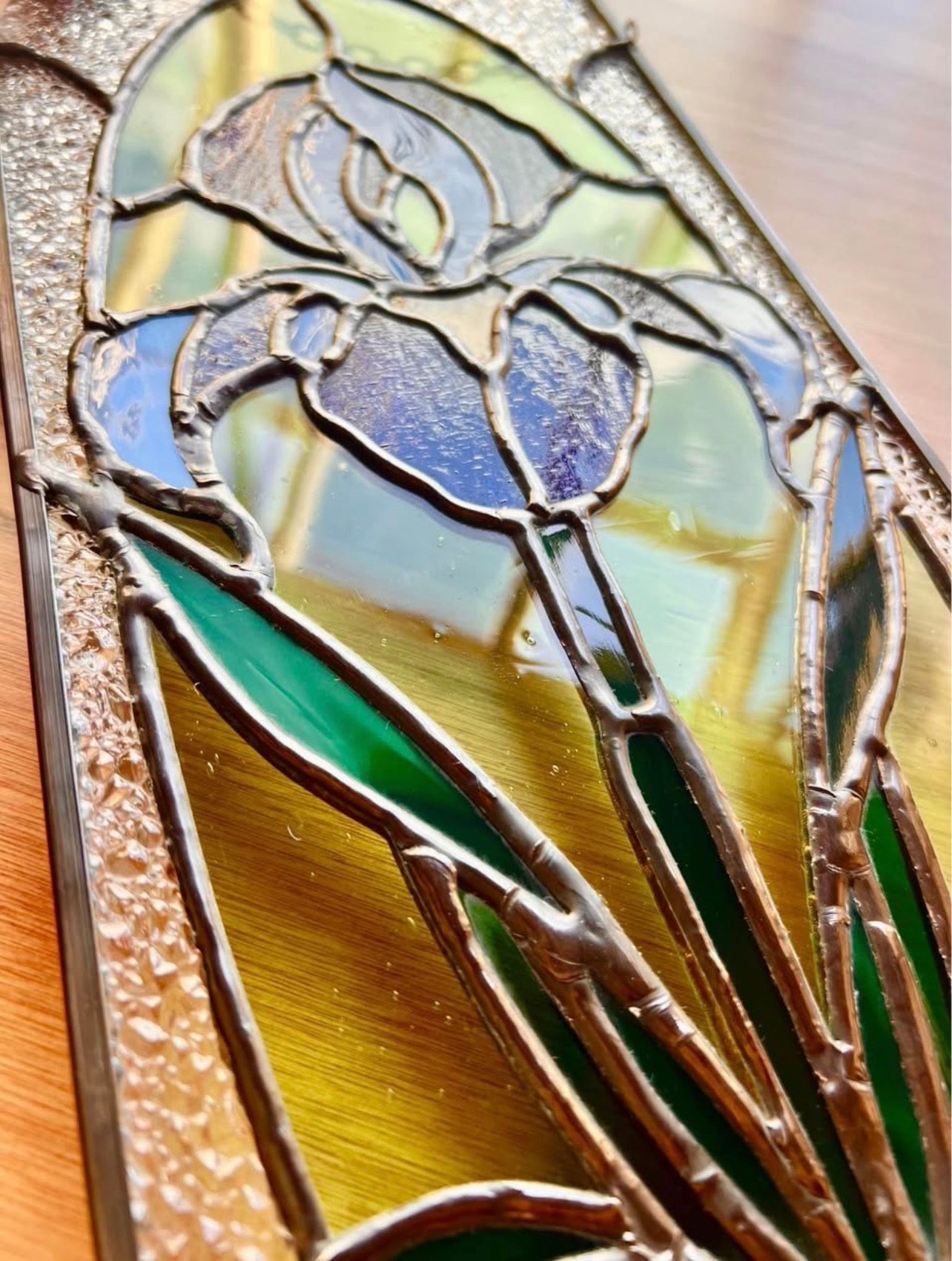 Stained glass Iris panel