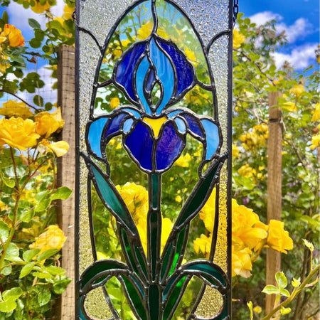 Stained glass Iris panel
