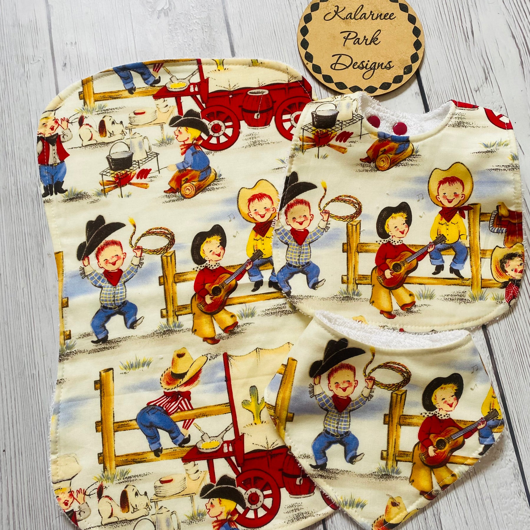 Bib and Burp Cloth Sets Country Collection