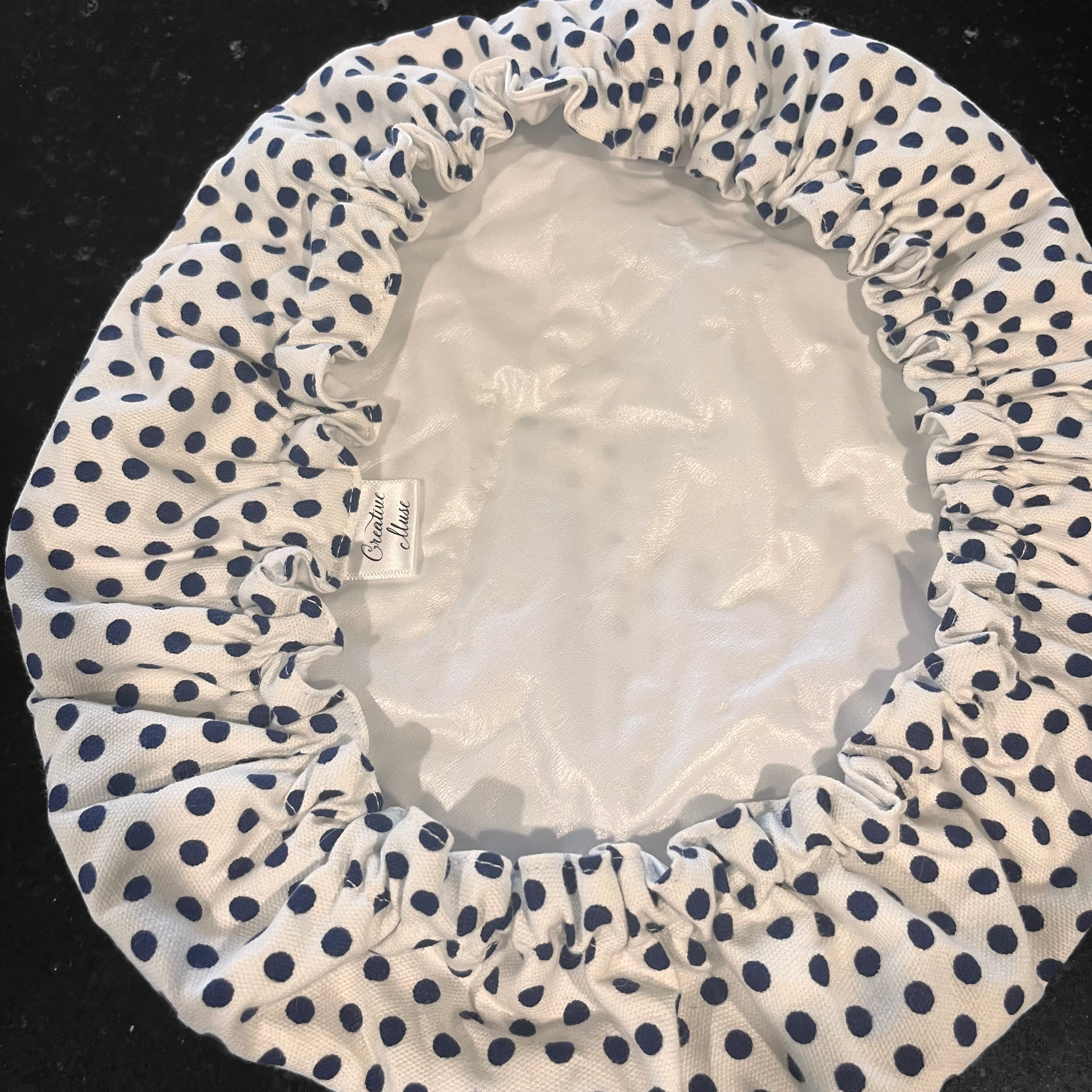 Reusable Fabric Bowl Covers – Set of 3 | Navy Polkadot