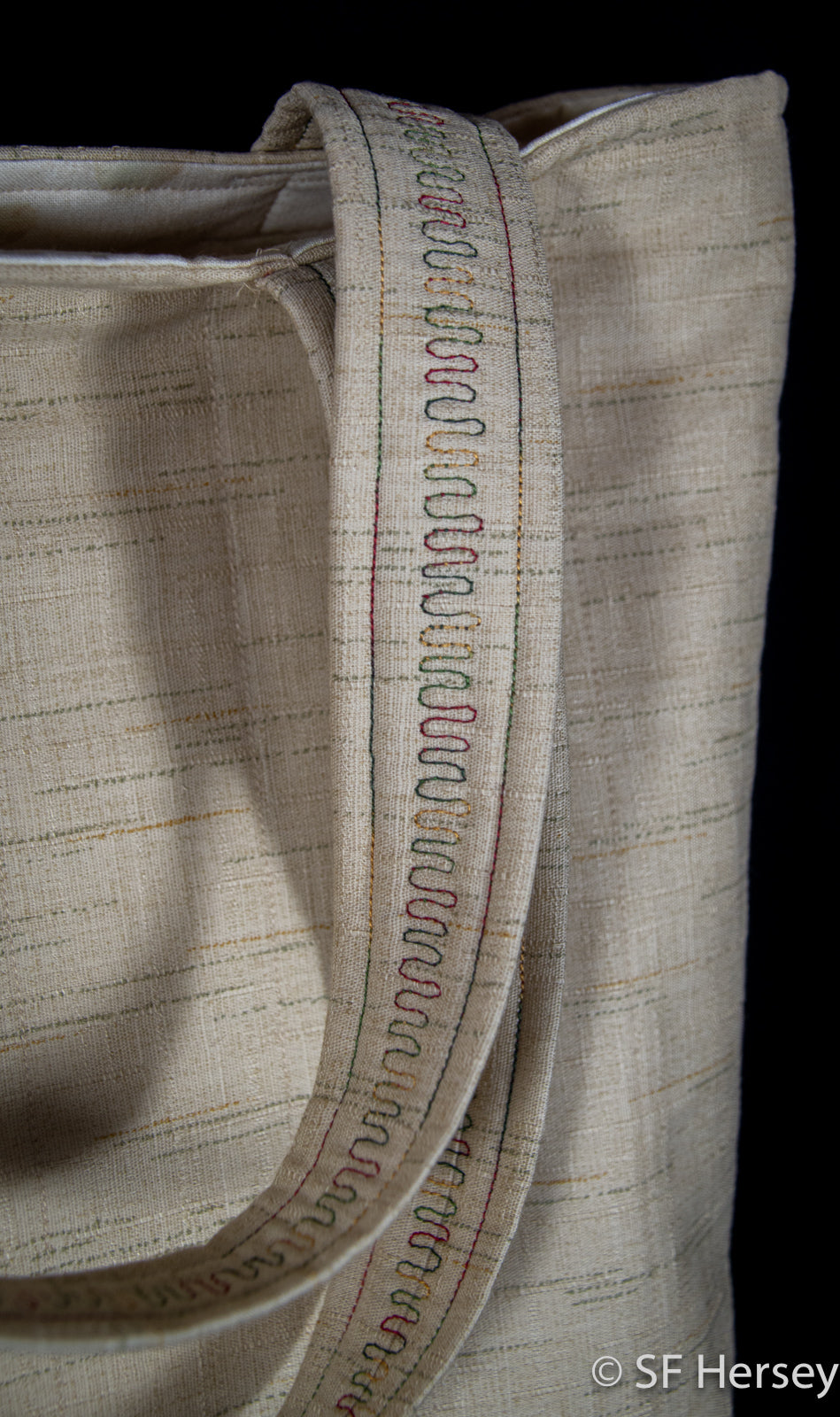 Hand Embroidered Quilted Ammonite Bag