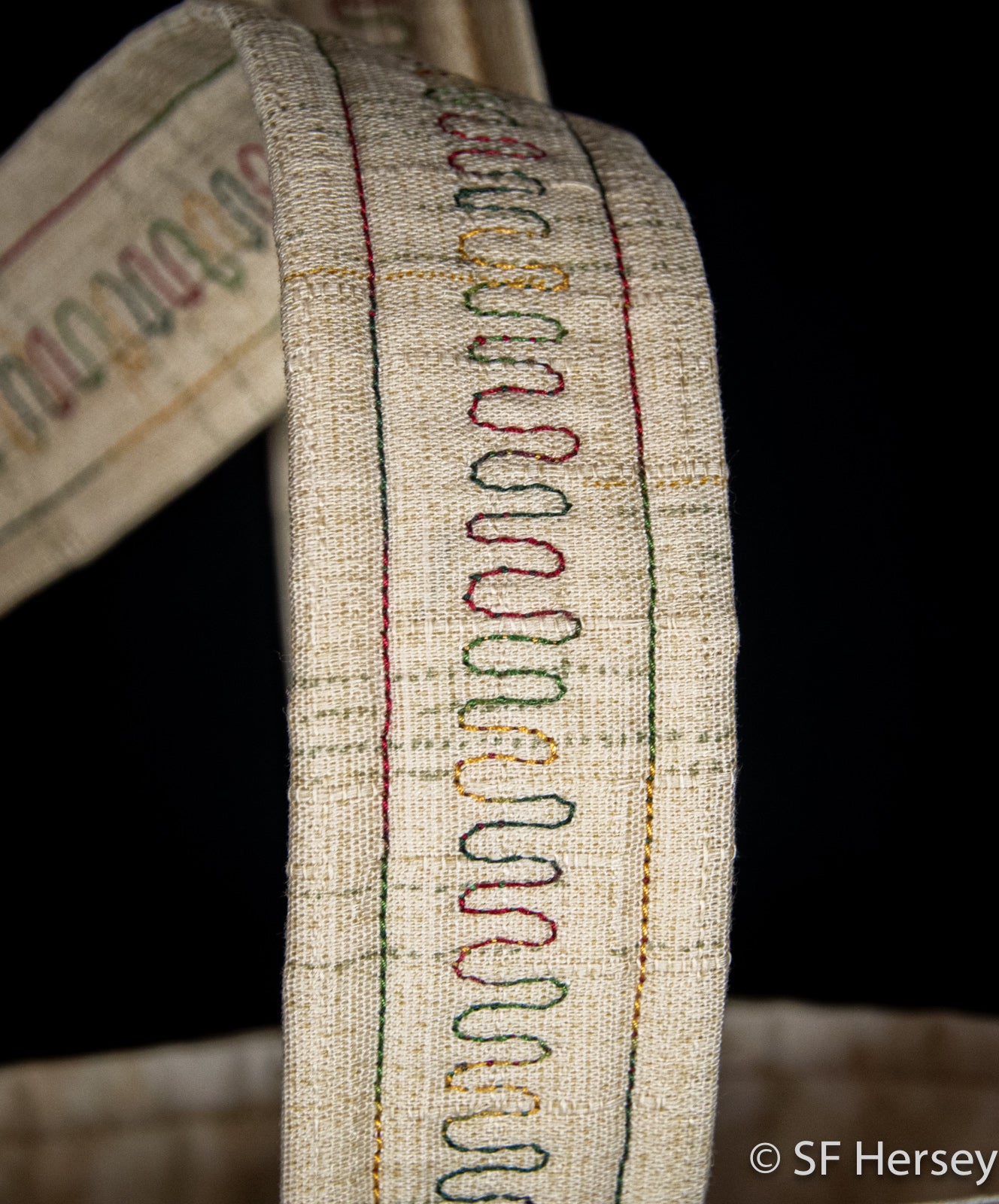 Hand Embroidered Quilted Ammonite Bag