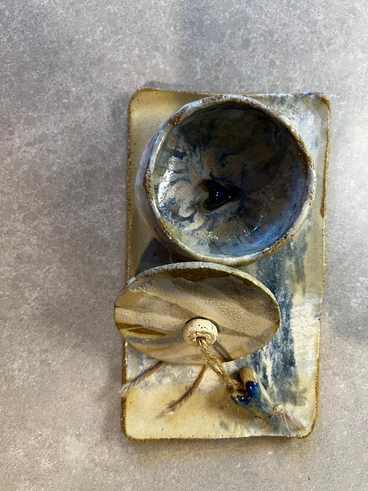 Handmade Ceramic Jewellery Bowl and Tray | lidded trinket dish