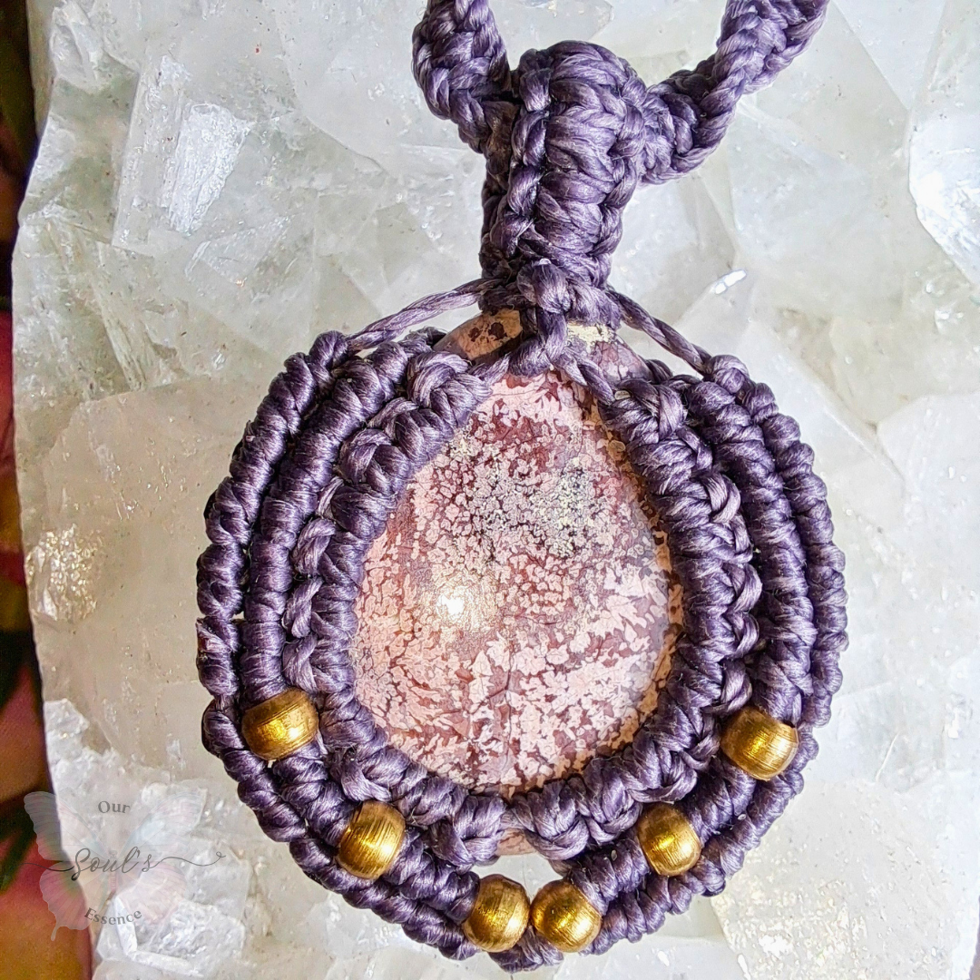 Bird's Eye Jasper Micro Macramé Necklace