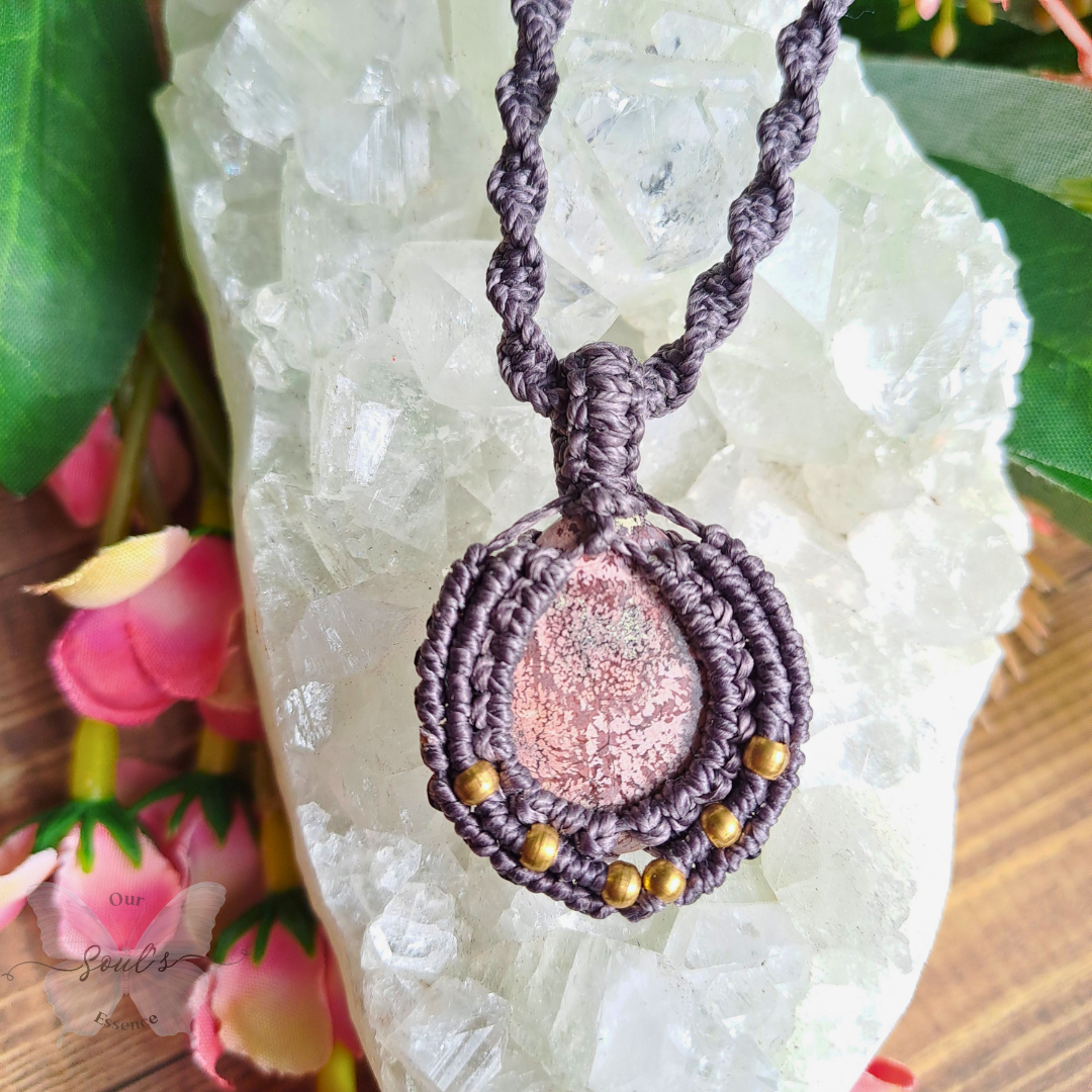 Bird's Eye Jasper Micro Macramé Necklace