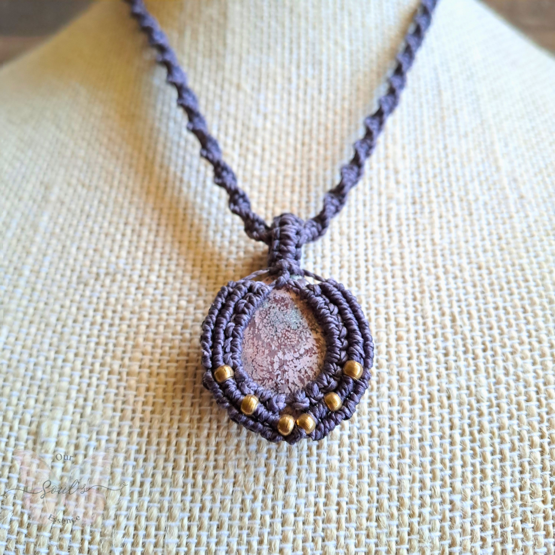 Bird's Eye Jasper Micro Macramé Necklace