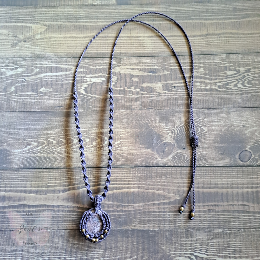 Bird's Eye Jasper Micro Macramé Necklace