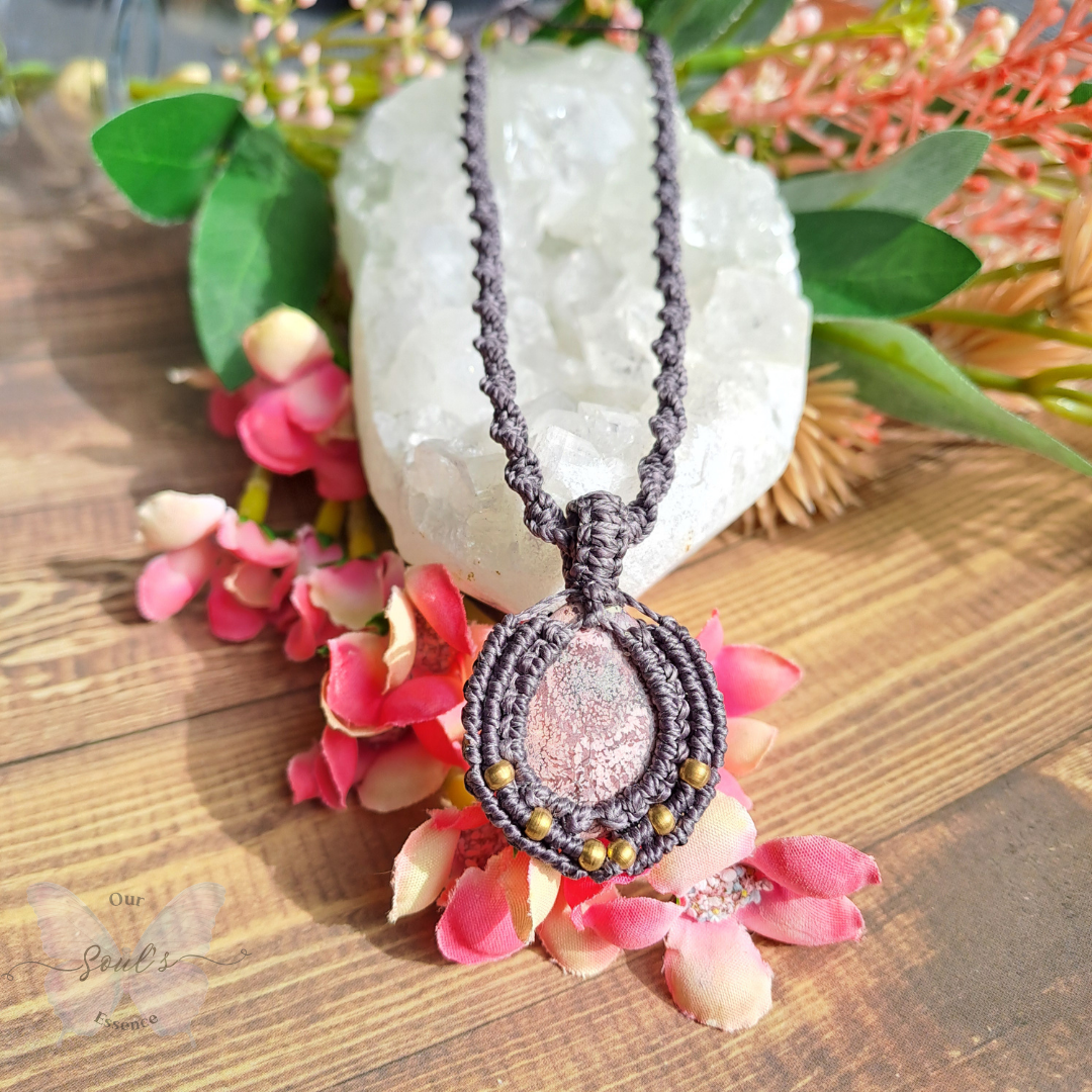 Bird's Eye Jasper Micro Macramé Necklace