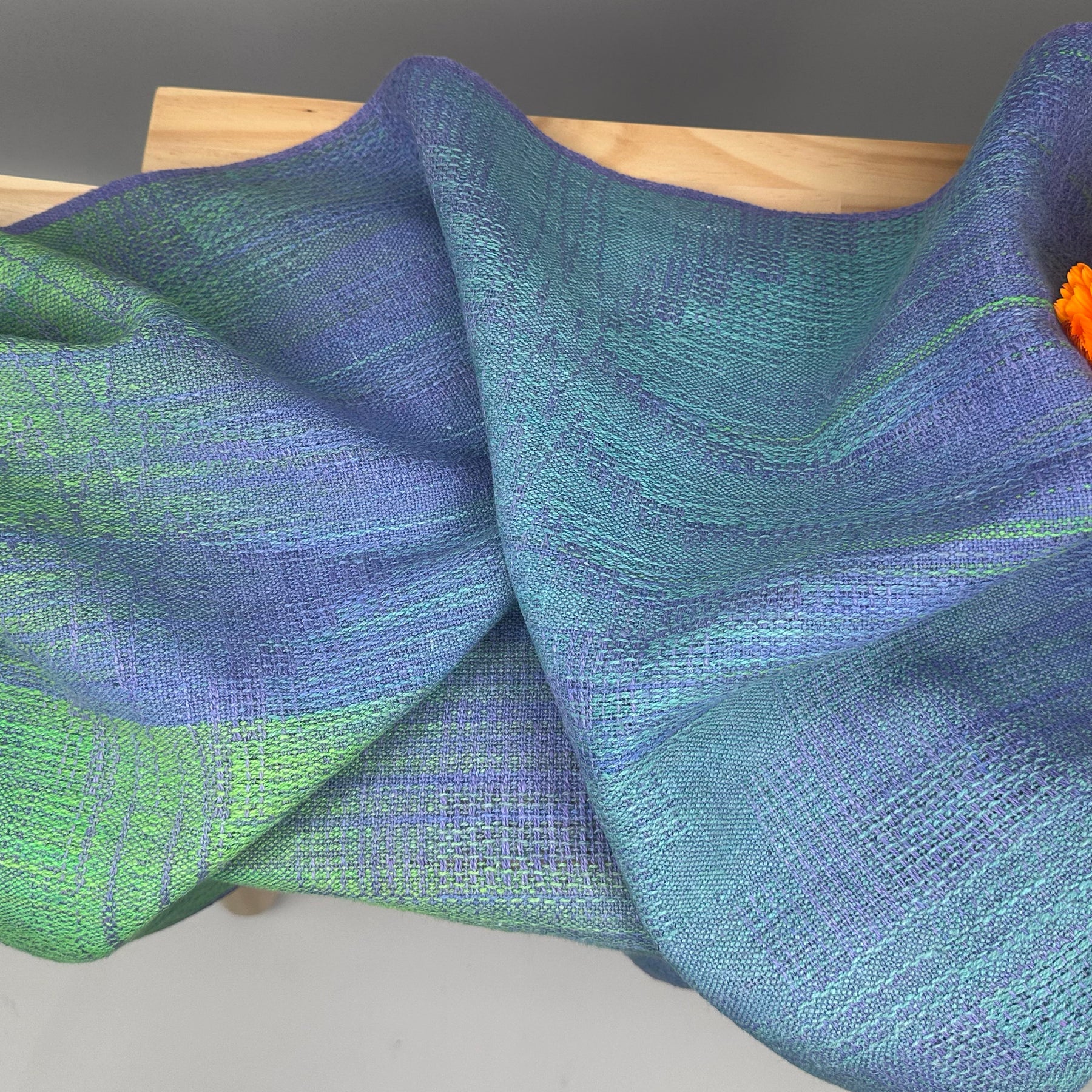 Hand-Dyed and Handwoven Linen/Cotton Tea Towels (Lilac weft)