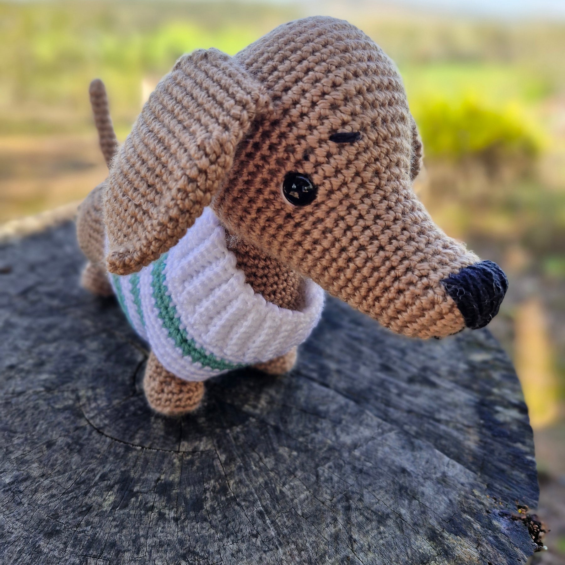 Hand crochet Light Brown Dachshund Dog (Sausage Dog)