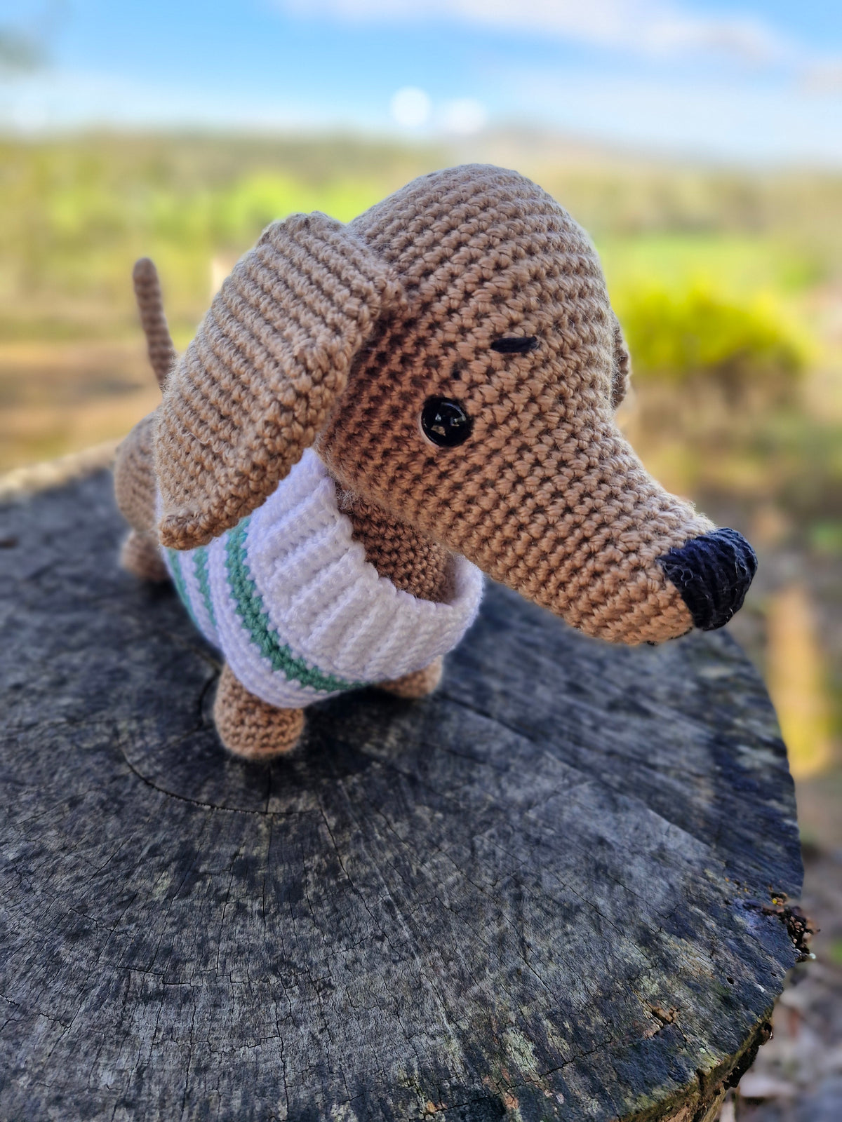 Hand crochet Light Brown Dachshund Dog (Sausage Dog)