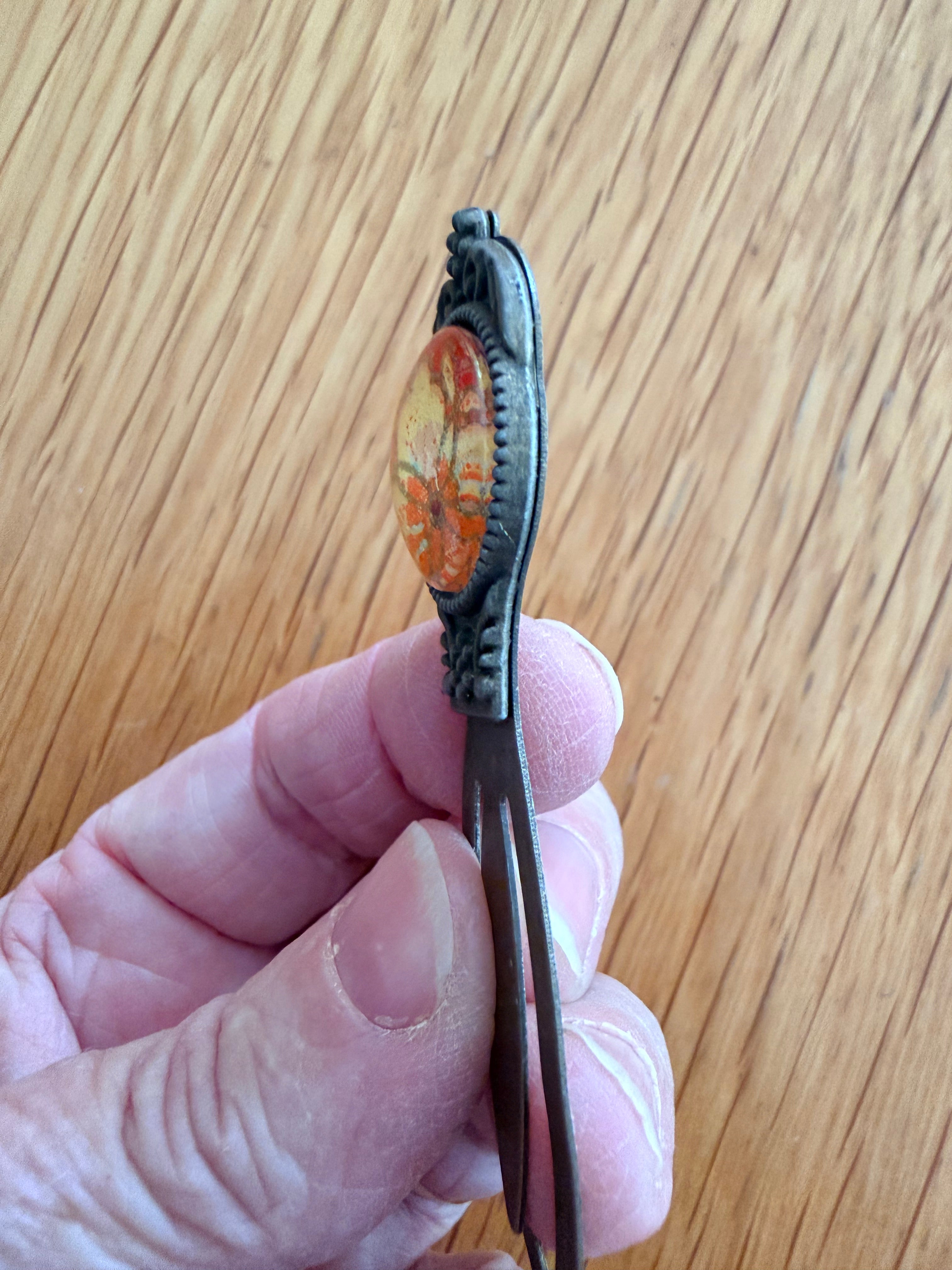 Antique Bronze Plated Flower WASHI Cabochon Bookmark
