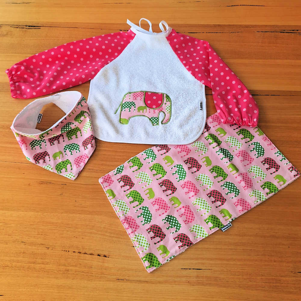 Handmade Bib with Sleeves, Dribble Bib, Burp Cloth