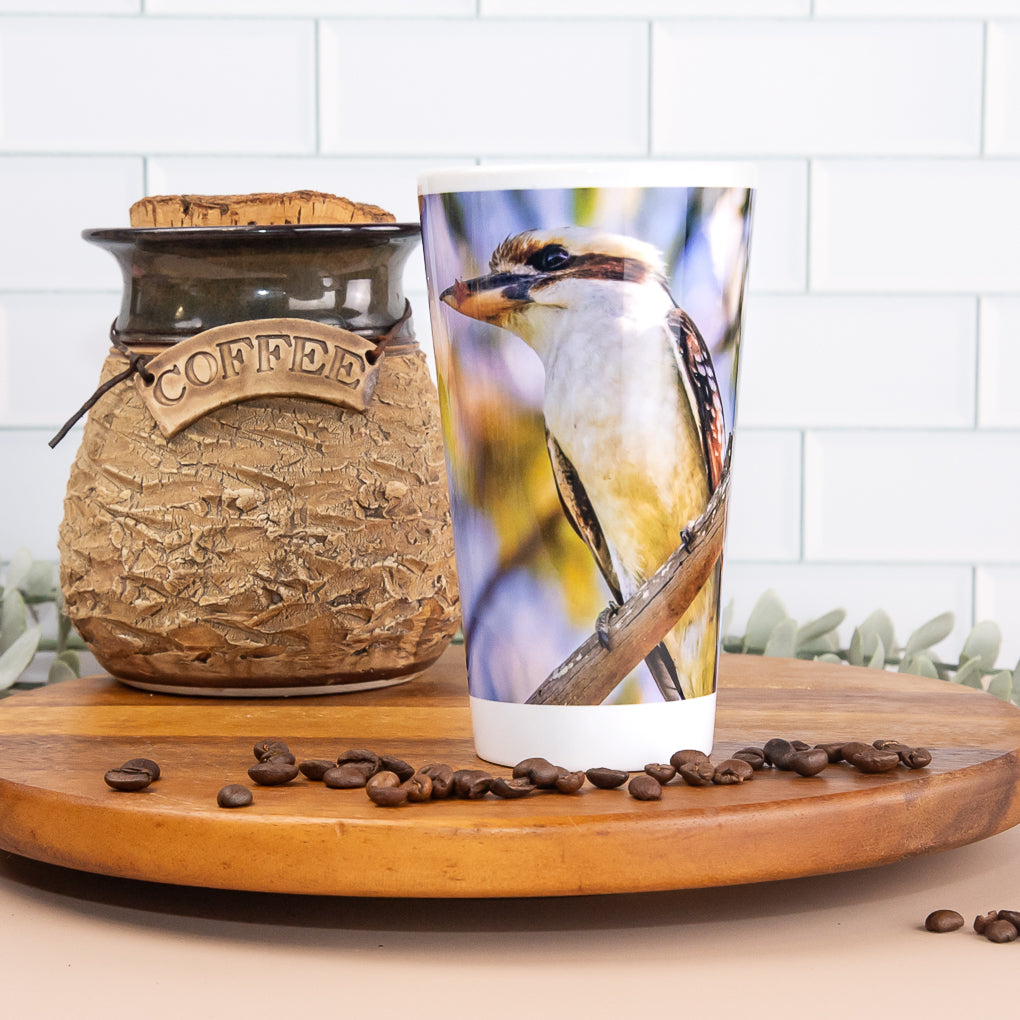 Bush Birds - Latte / Coffee Mugs- Laughing Kookaburra, Superb Fairy-wren