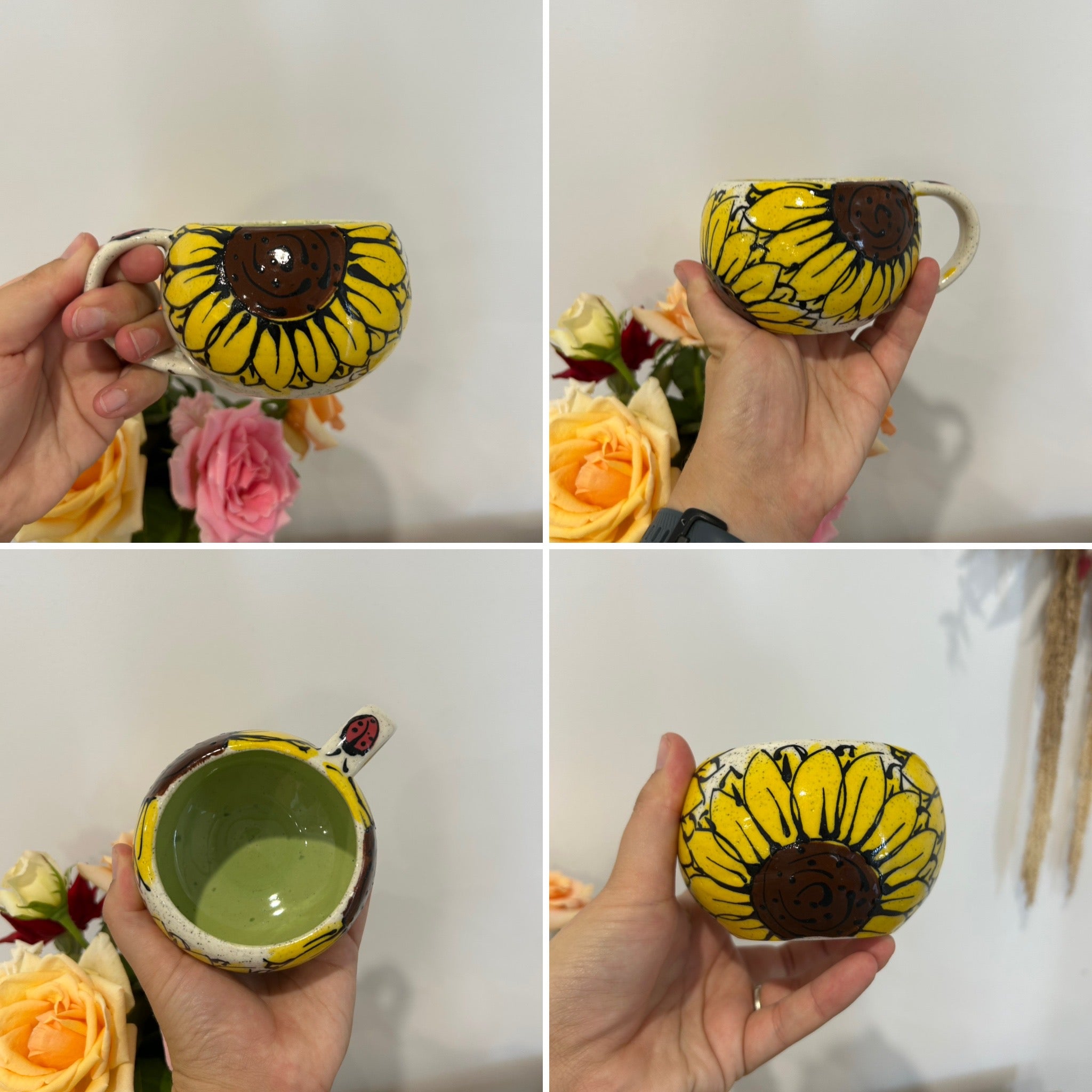 Handmade Sunflower Mugs