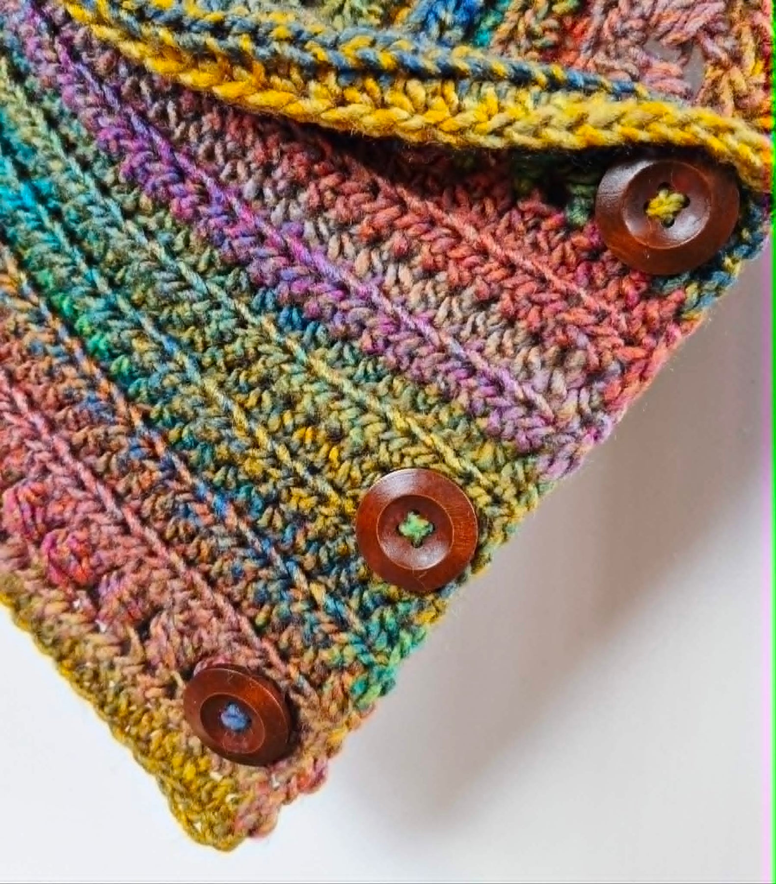 Ladies Neck warmer | Cowl | Scarf | Jewel Toned | Adult | Vintage | Crochet | Buttoned