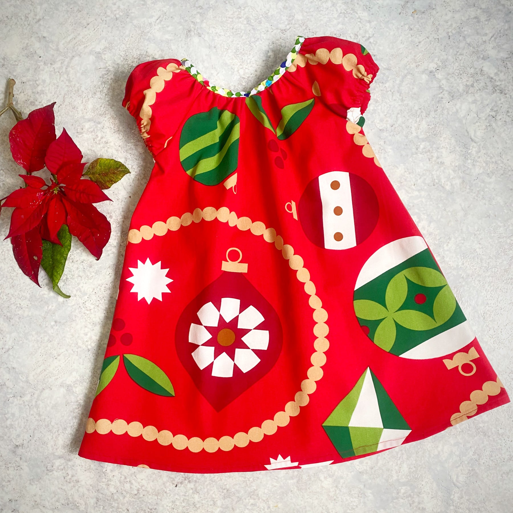 Christmas Dress Size 5/6 Handmade Festive Red Girls Dress