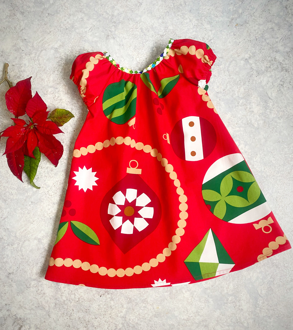 Christmas Dress Size 5/6 Handmade Festive Red Girls Dress