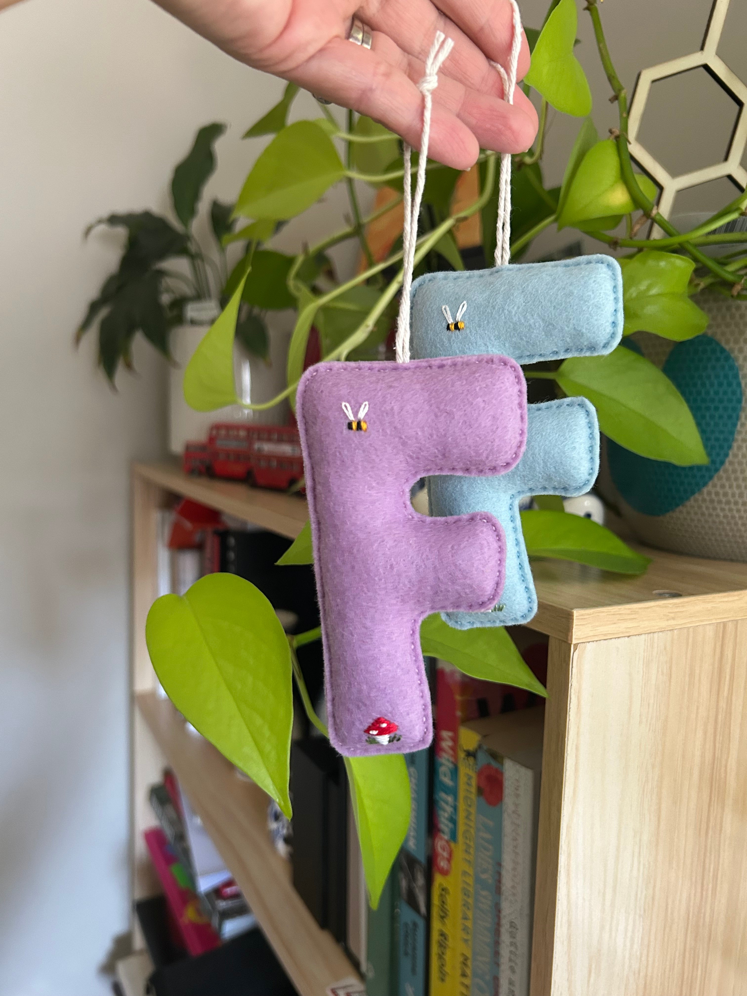 Embroidered Felt Alphabet Letters, initial, Heirloom Keepsake