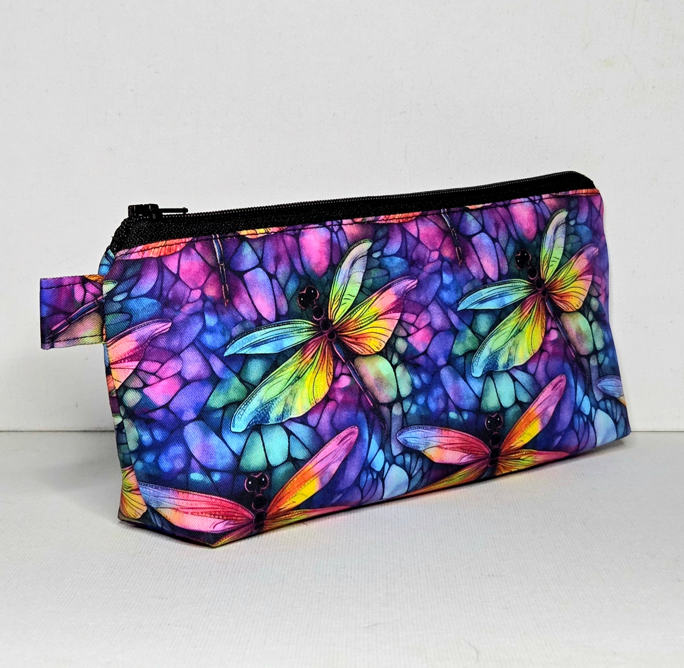 Pencil case in Colourful Dragonfly Fabric
