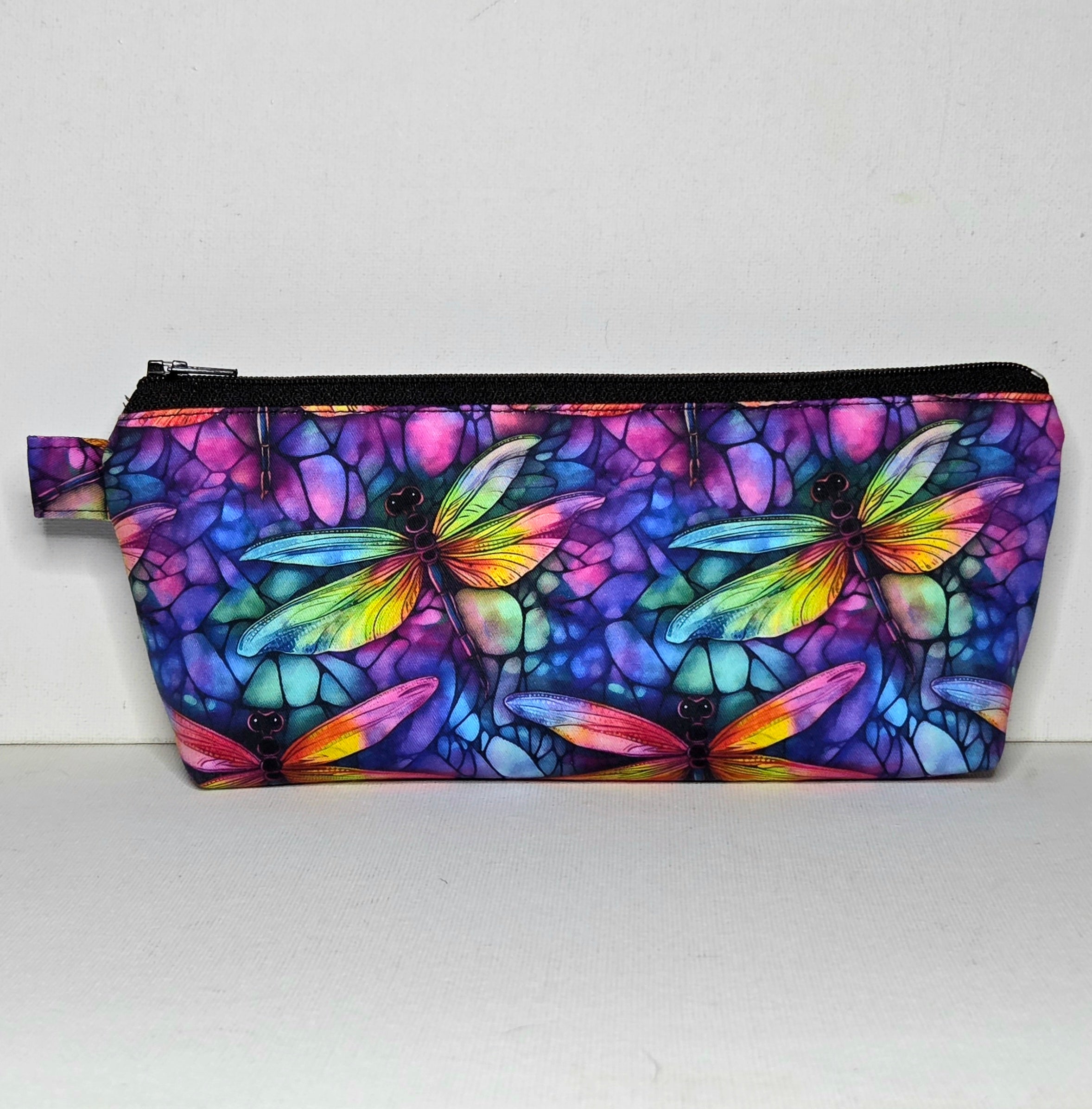 Pencil case in Colourful Dragonfly Fabric