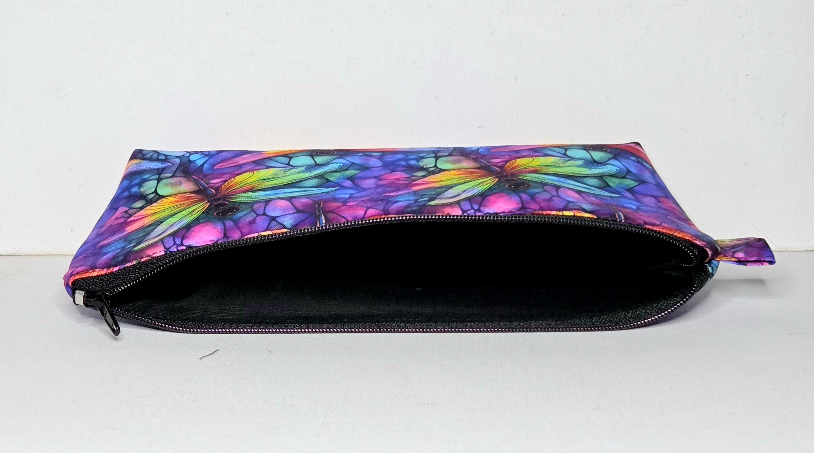 Pencil case in Colourful Dragonfly Fabric