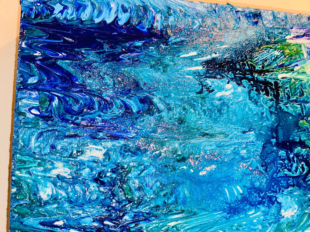 Ripples 2 ORIGINAL CANVAS PAINTING 25.4x25.4x3.5cm by Margo Humphries