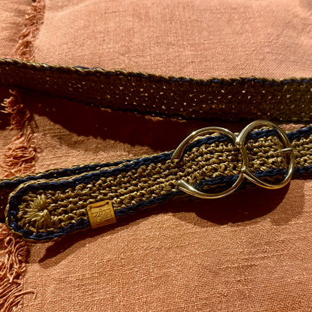 Crochet Bamboo Belt (Double Horse Shoe Buckle))