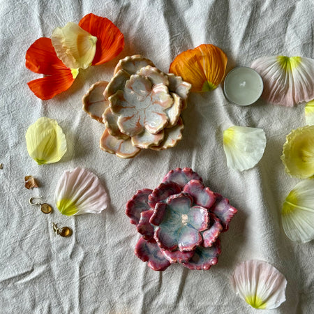 Porcelain Petal Dish | Tea Light Holder or Trinket Dish | Ceramic