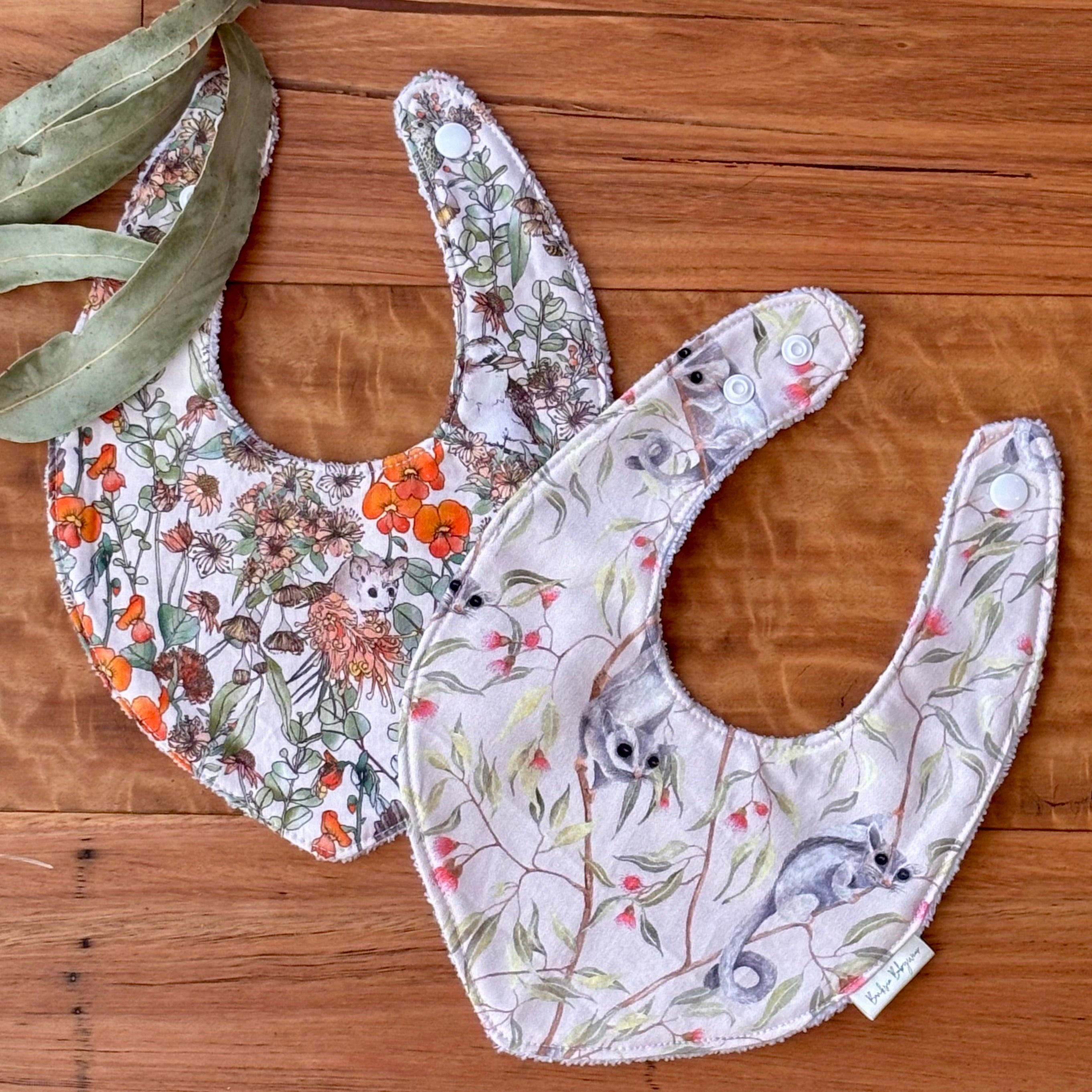Australiana Baby Bib Set | Bush Friends | Ready to Ship