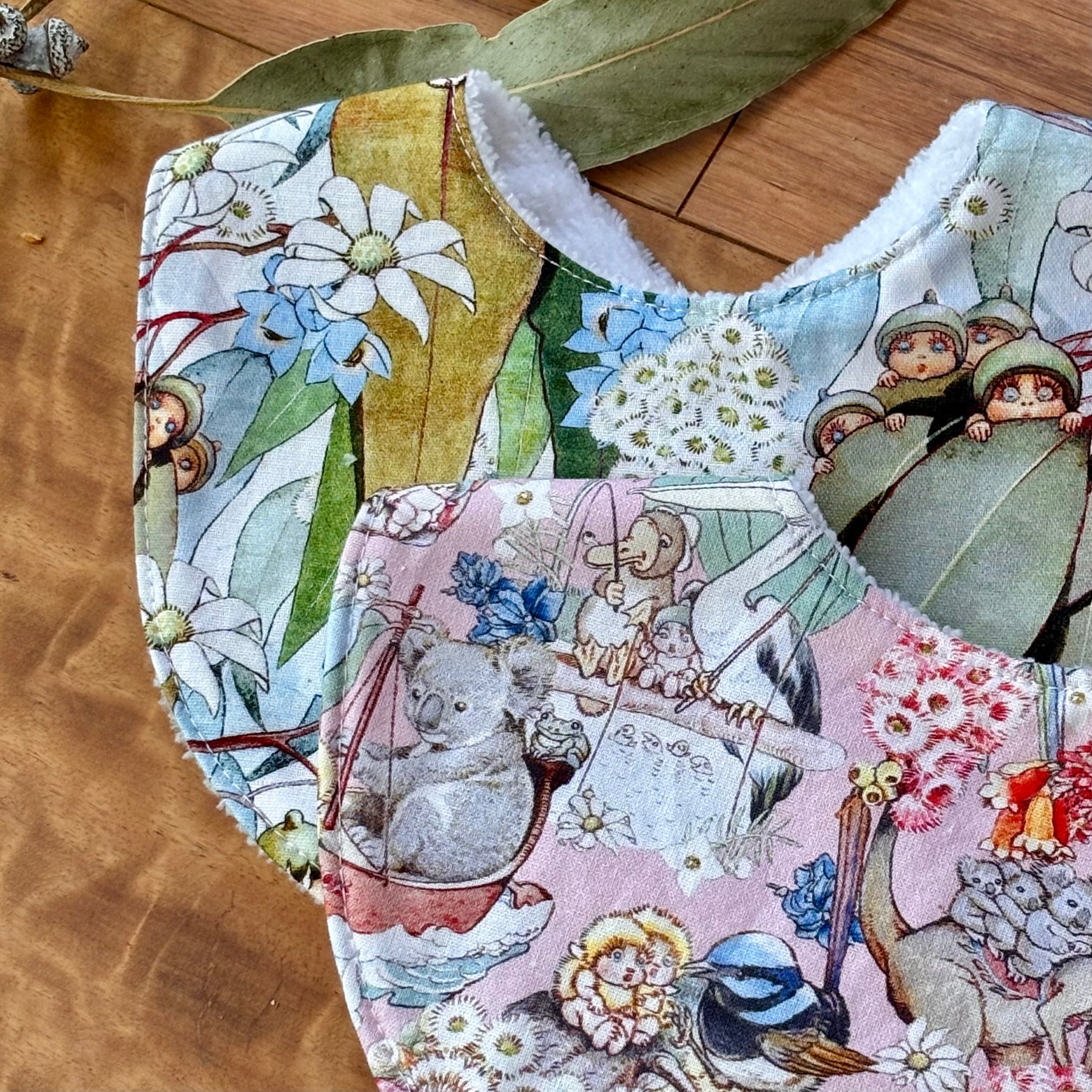 Australiana Baby Bib Set | May Gibbs Friends | Ready to Ship