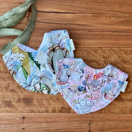 Australiana Baby Bib Set | May Gibbs Friends | Ready to Ship