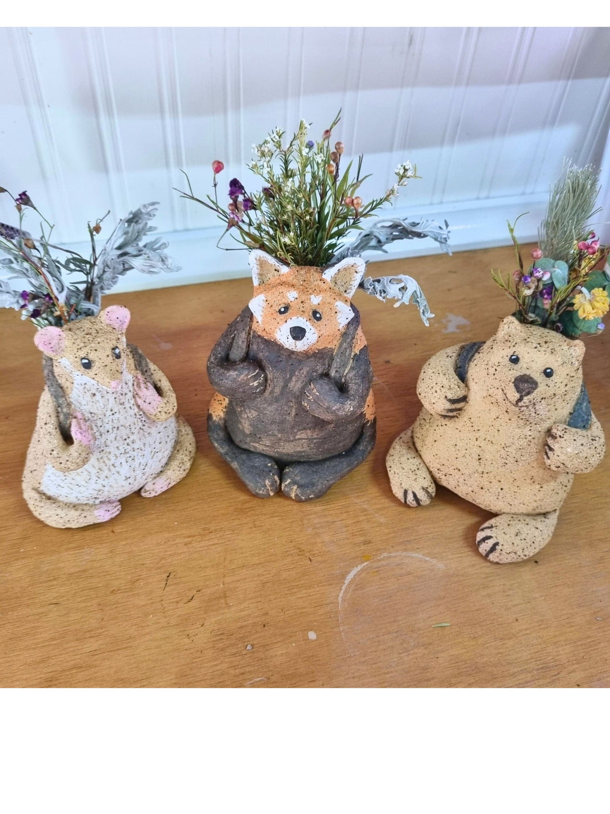Backpack Buddies Ceramic Animal Vase Dried Flower Ornament