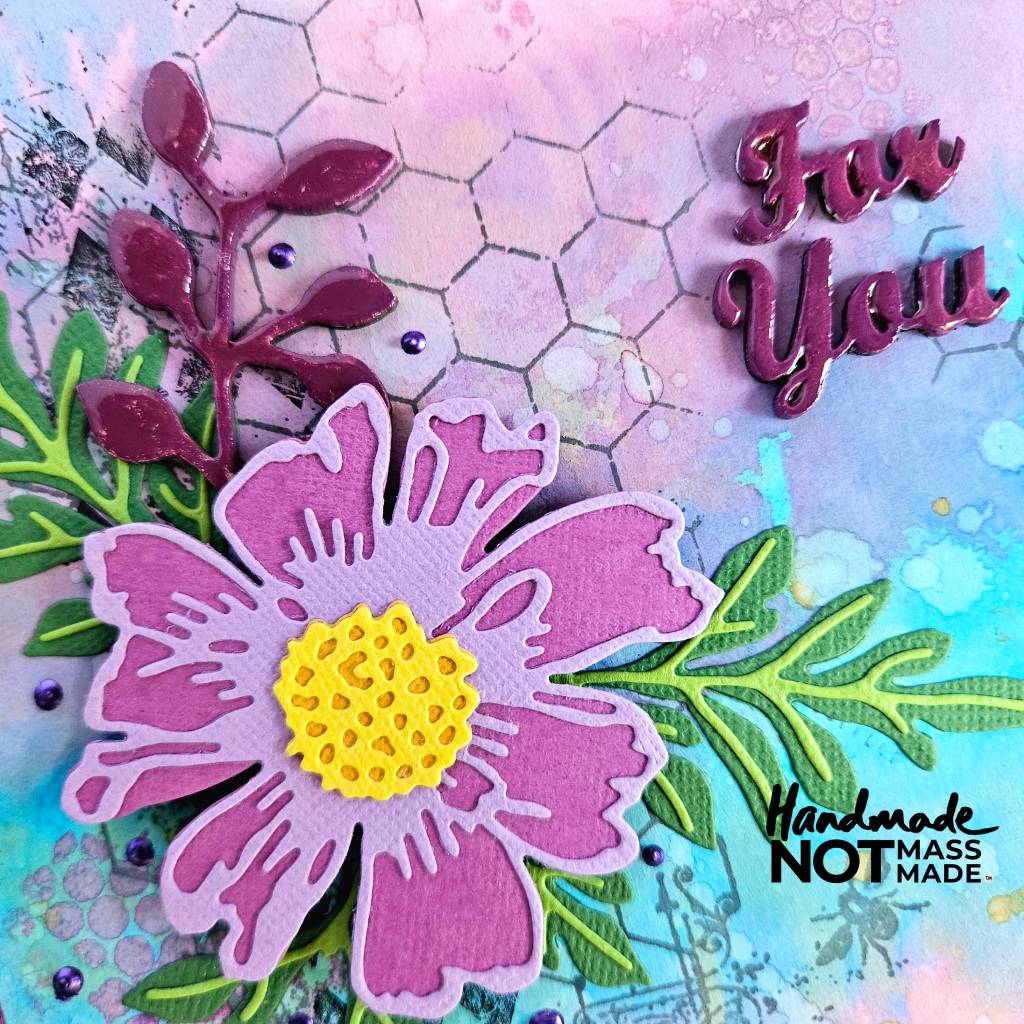 "For you", pretty floral, blank greeting card