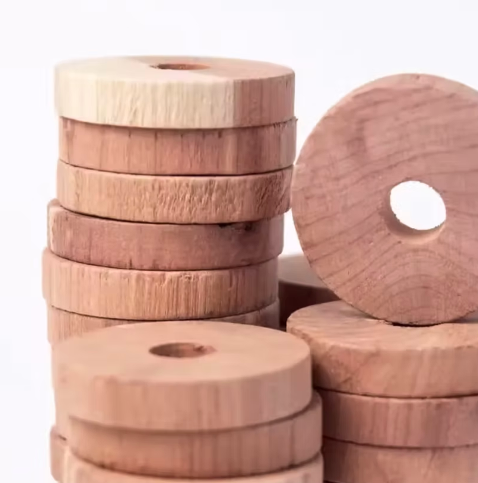 Australian Red Cedar Clothes Hanger Discs (5) For Pest Control