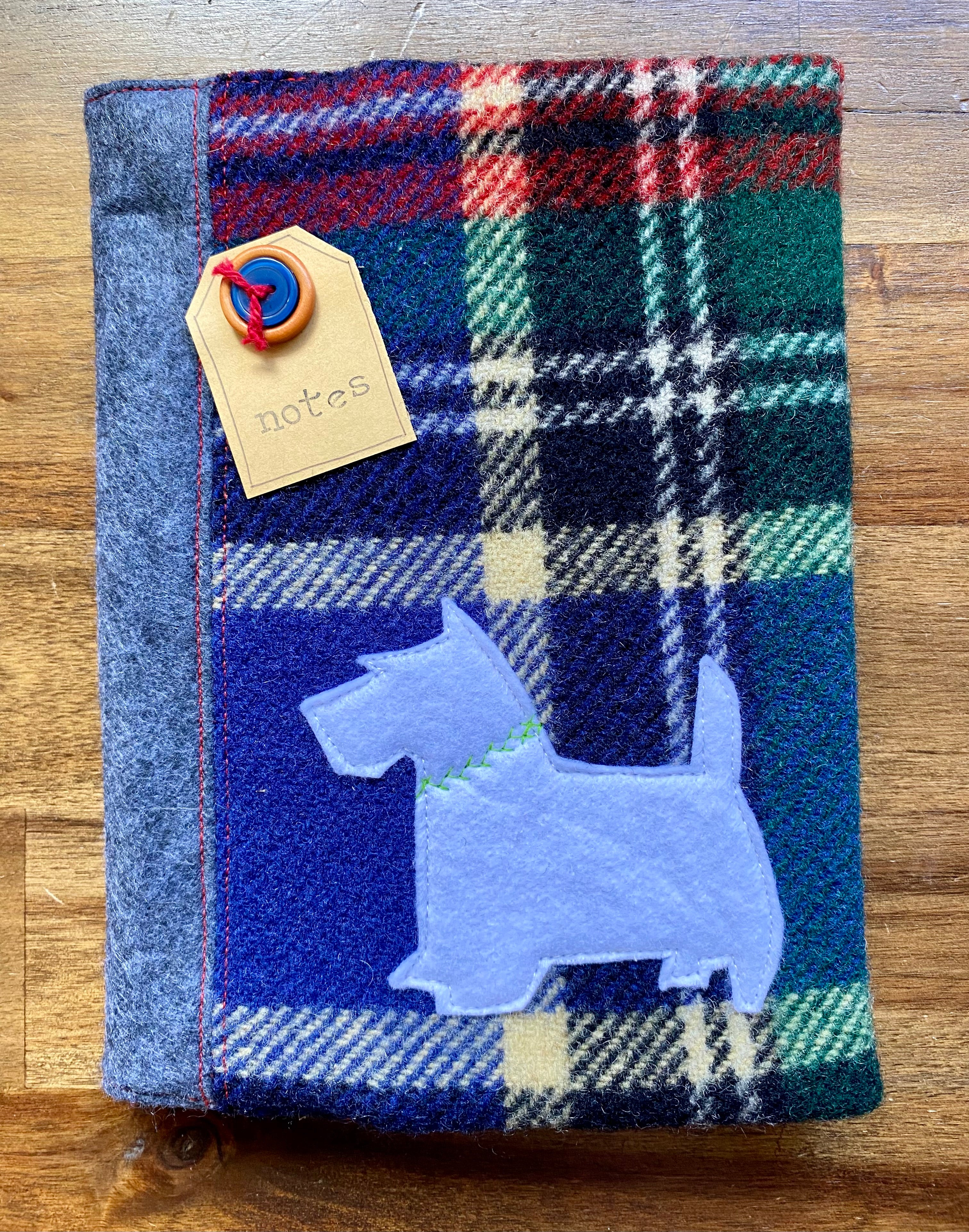 A5 Upcycled Notebook Scotty Dog - White