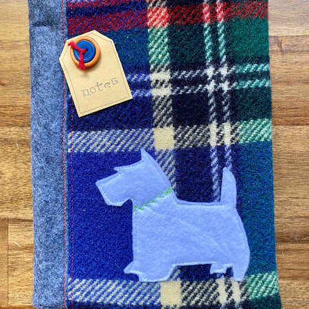 A5 Upcycled Notebook Scotty Dog - White