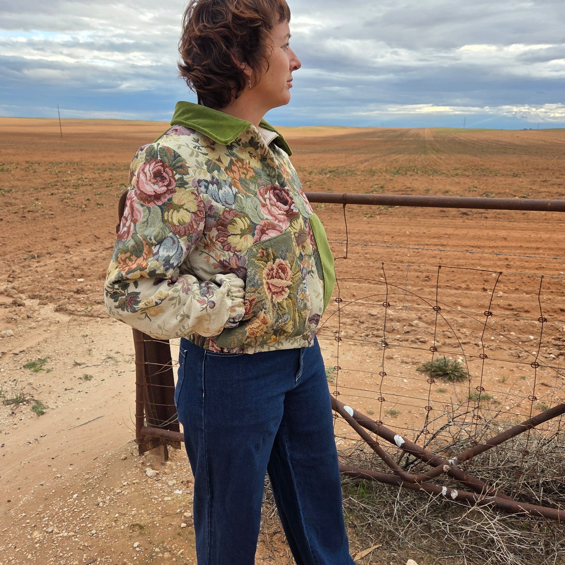 Pistachio Garden - Retro Bomber Jacket - S/M