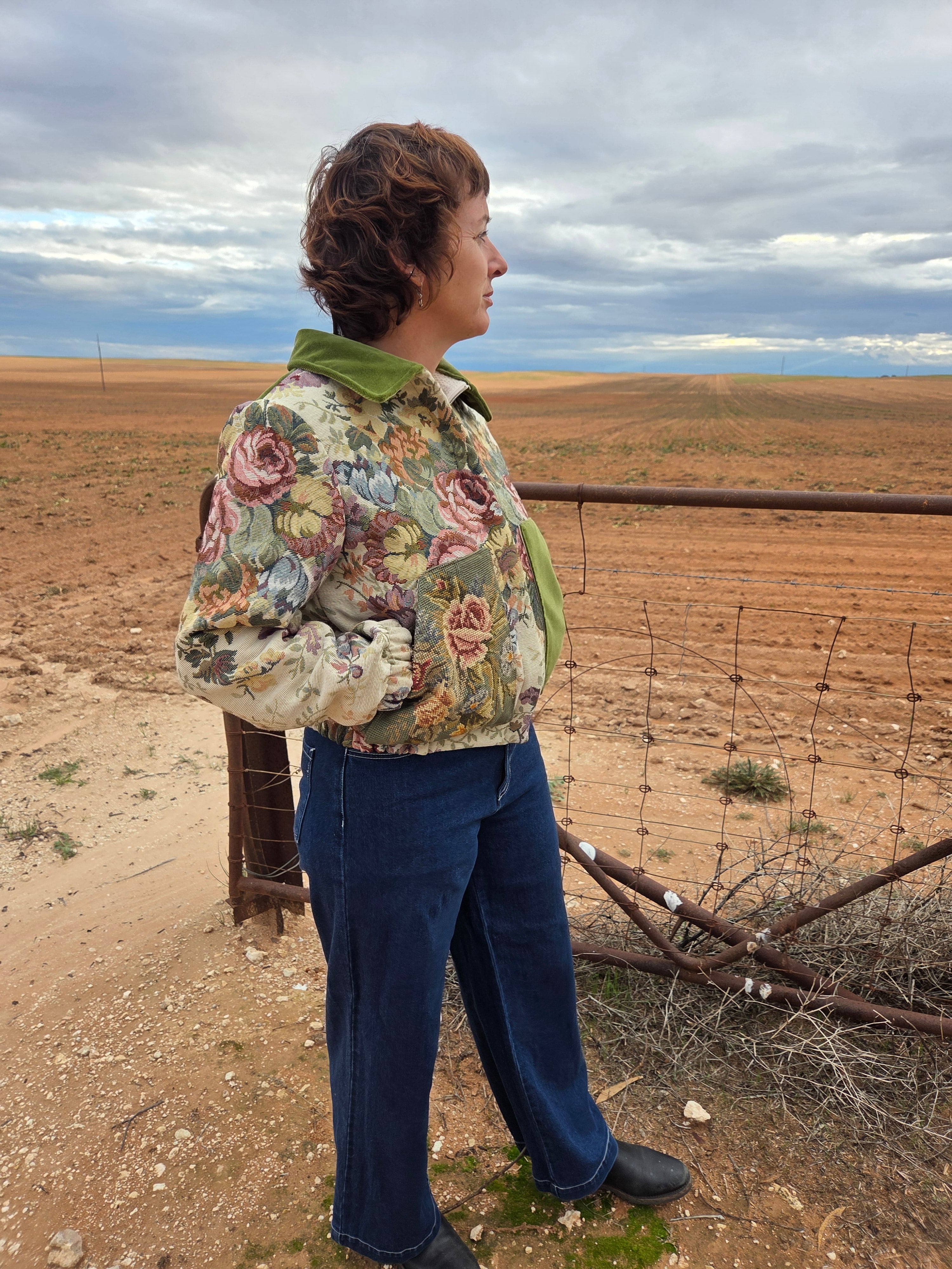 Pistachio Garden - Retro Bomber Jacket - S/M