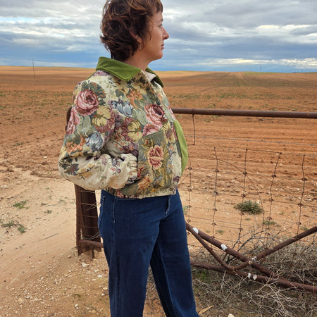 Pistachio Garden - Retro Bomber Jacket - S/M
