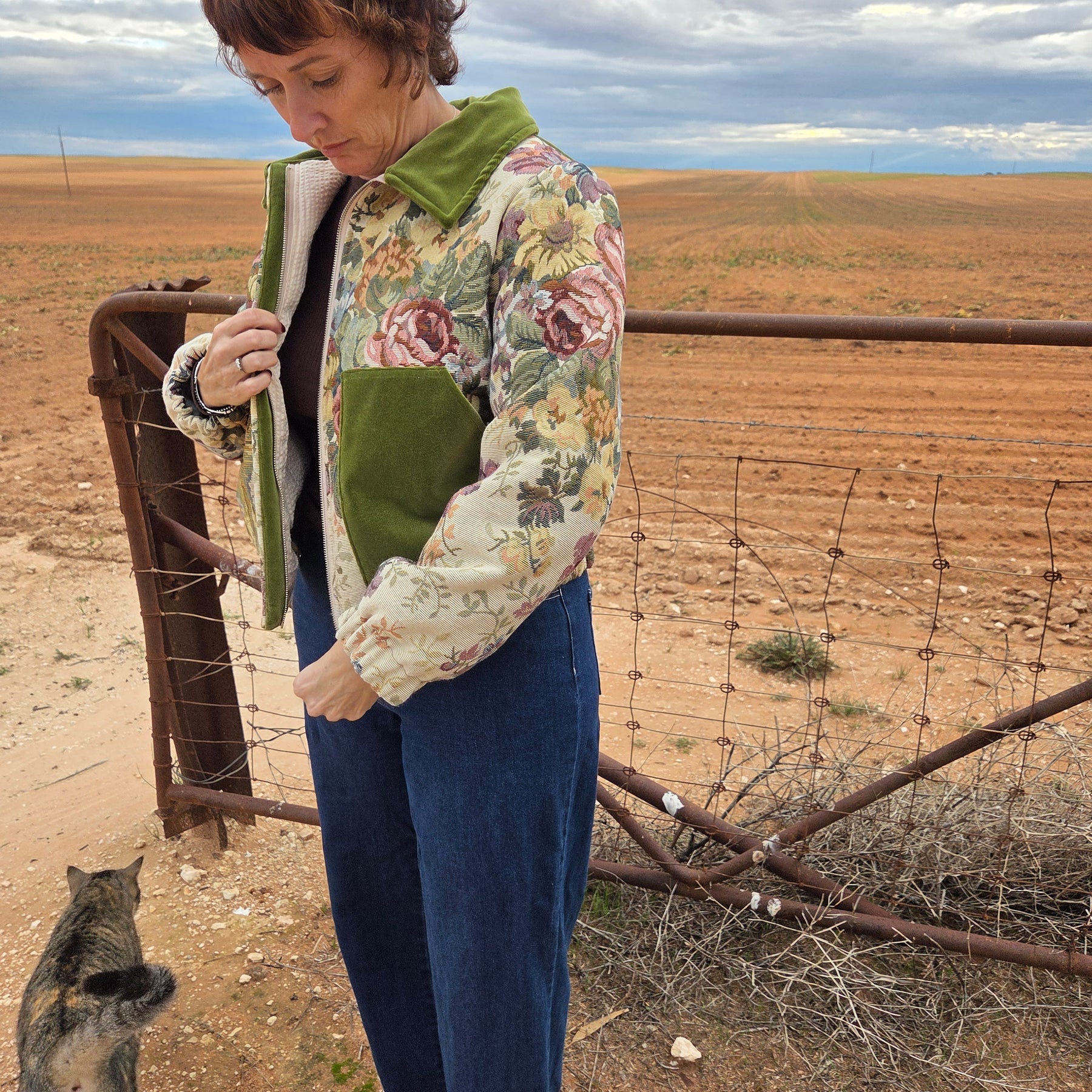 Pistachio Garden - Retro Bomber Jacket - S/M